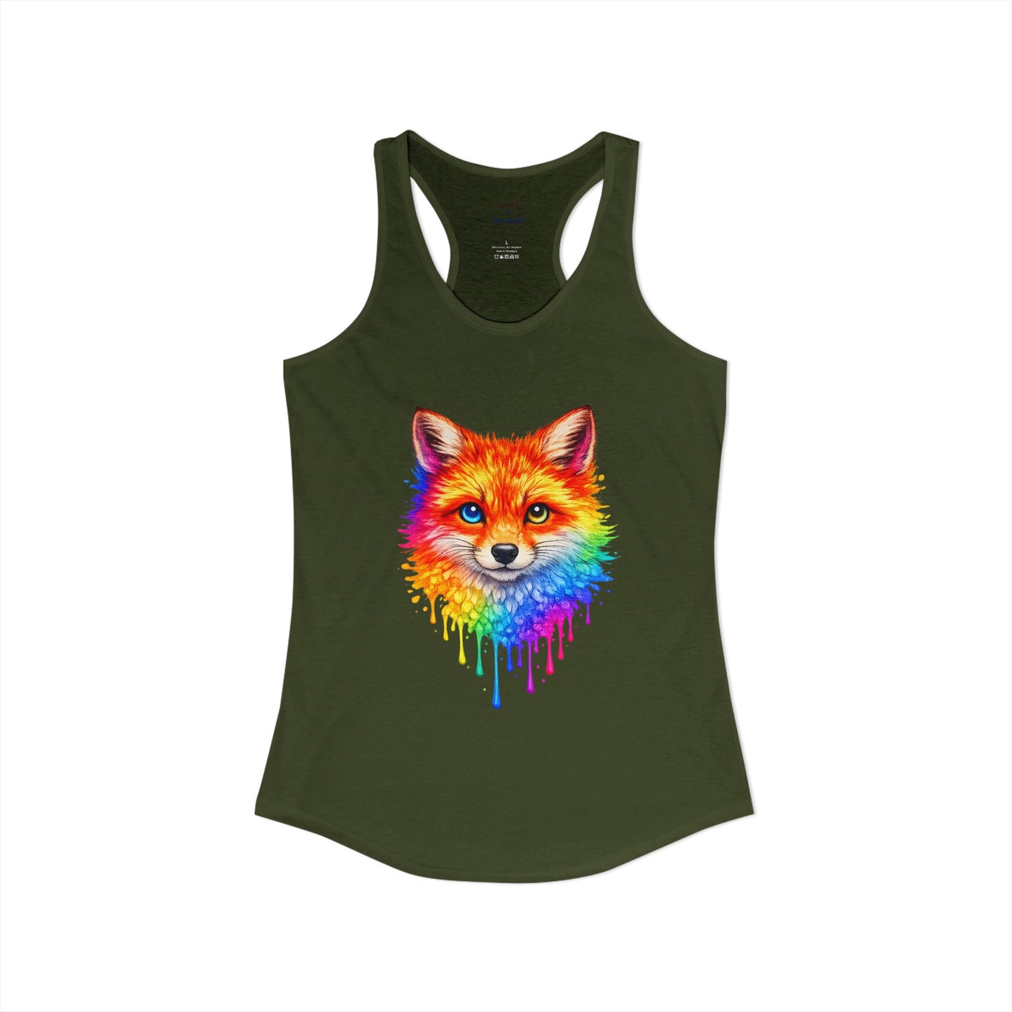 Watercolor Wildlife Fox Racerback Tank