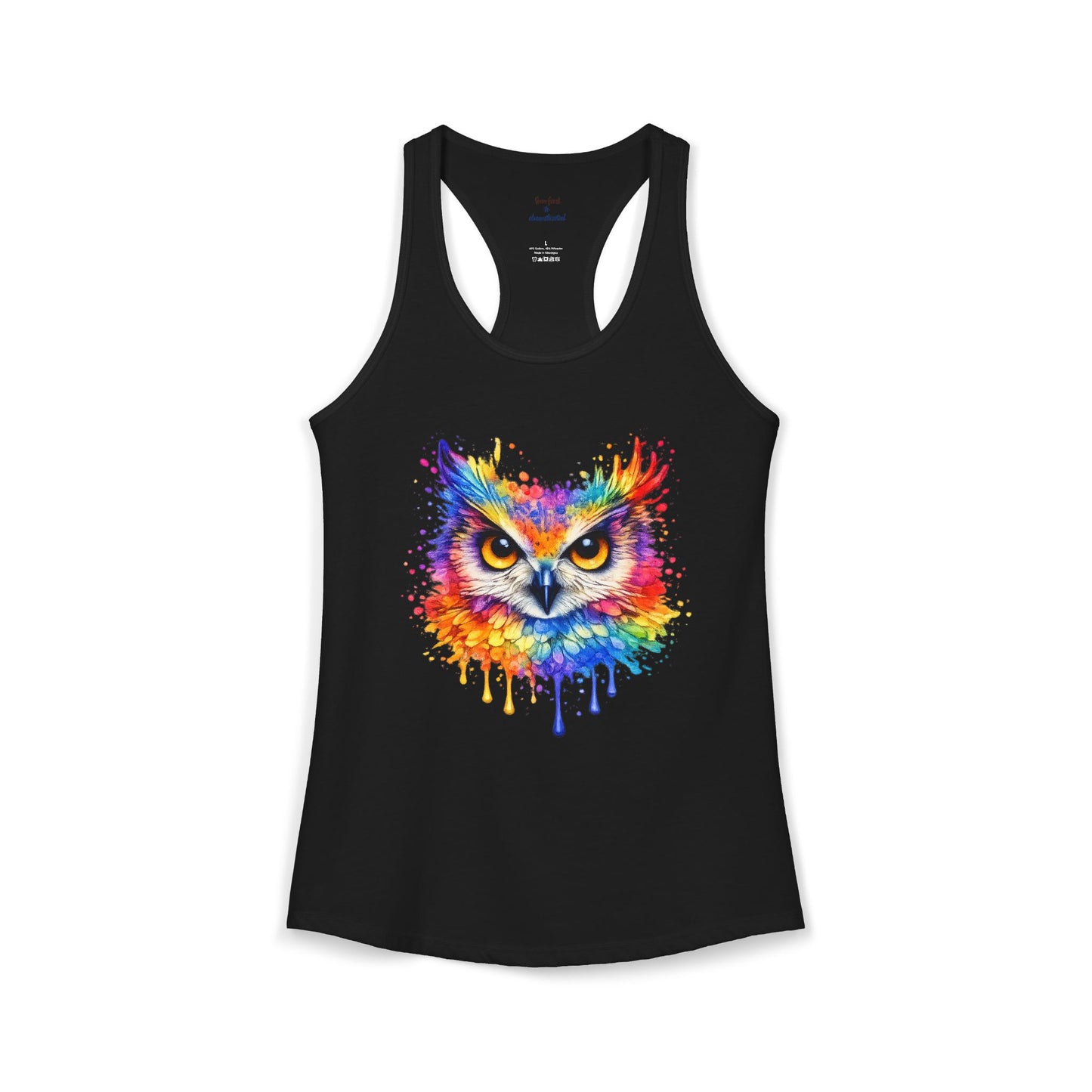 Watercolor Wildlife Owl Racerback Tank