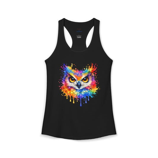 Watercolor Wildlife Owl Racerback Tank
