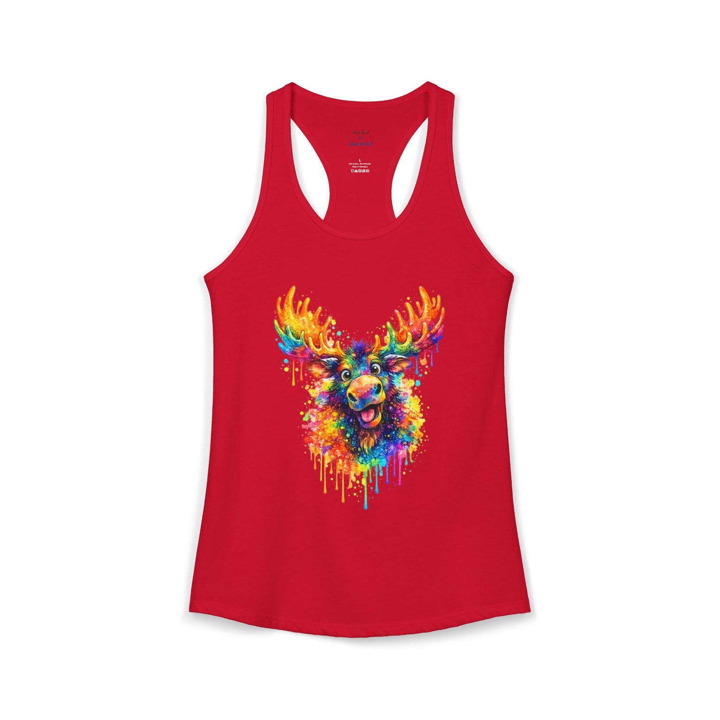Watercolor Wildlife Moose Racerback Tank