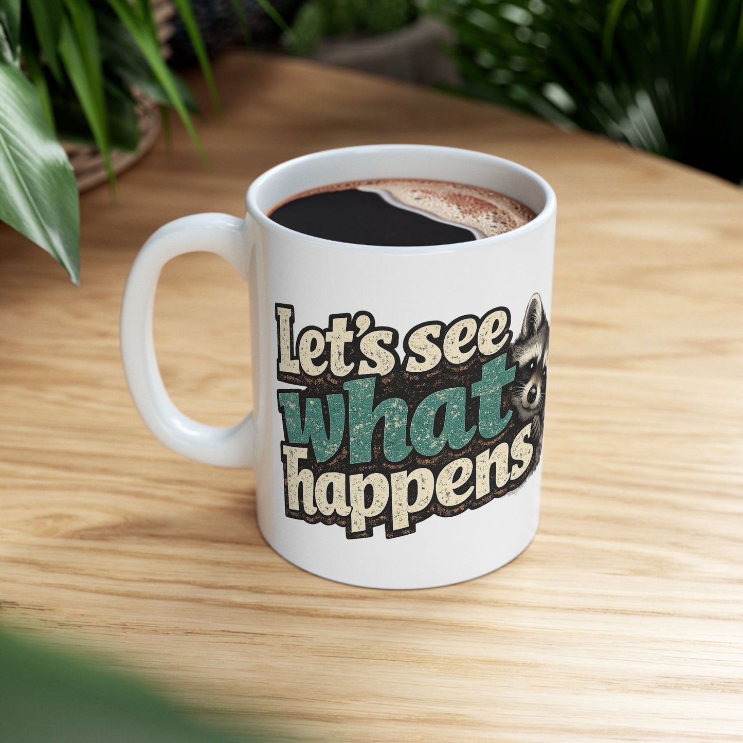 Peeking Raccoon Ceramic Mug  (11oz & 15oz)