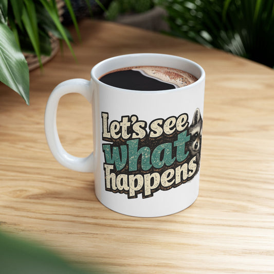Peeking Raccoon Ceramic Mug  (11oz & 15oz)
