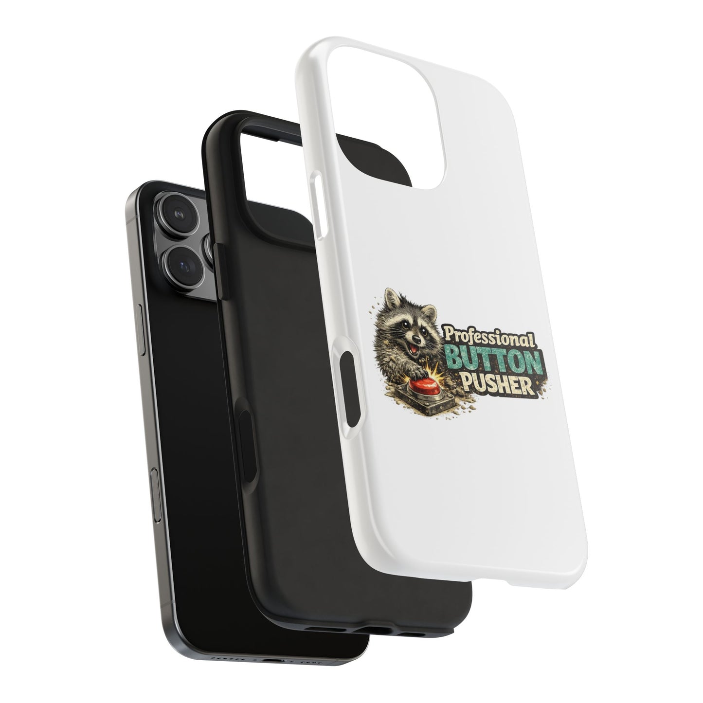 Button Pusher Raccoon Phone Case — Tough & Cute Protective Phone Cover