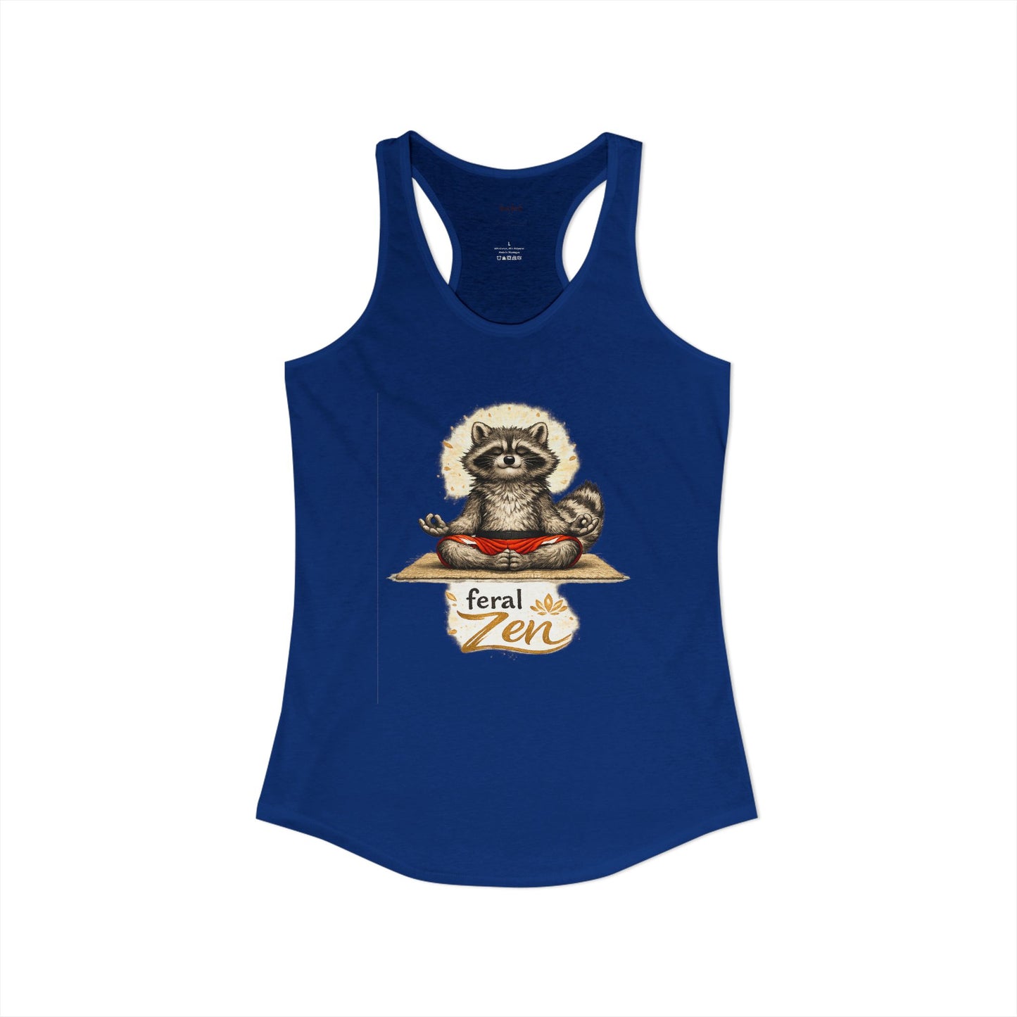 Feral Zen Raccoon Racerback Tank