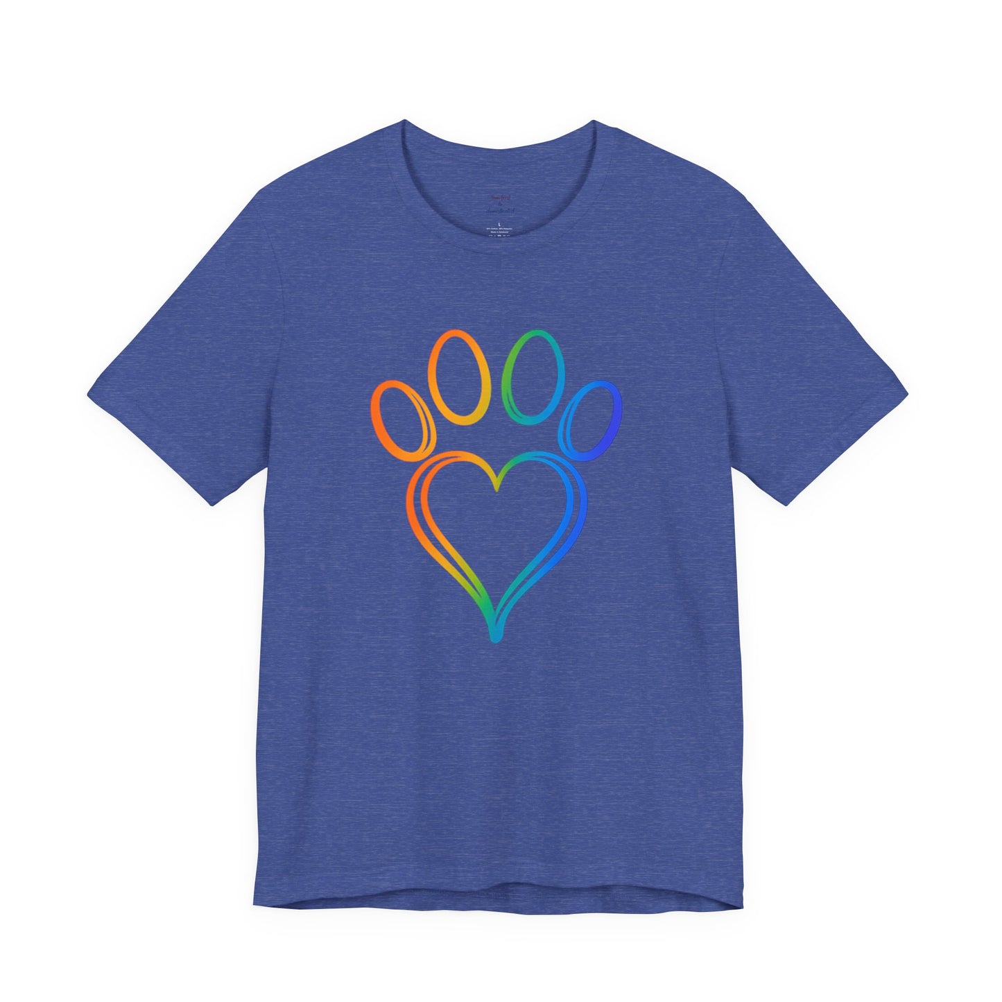 Heart/Paw Colorful Line-Work T-Shirt
