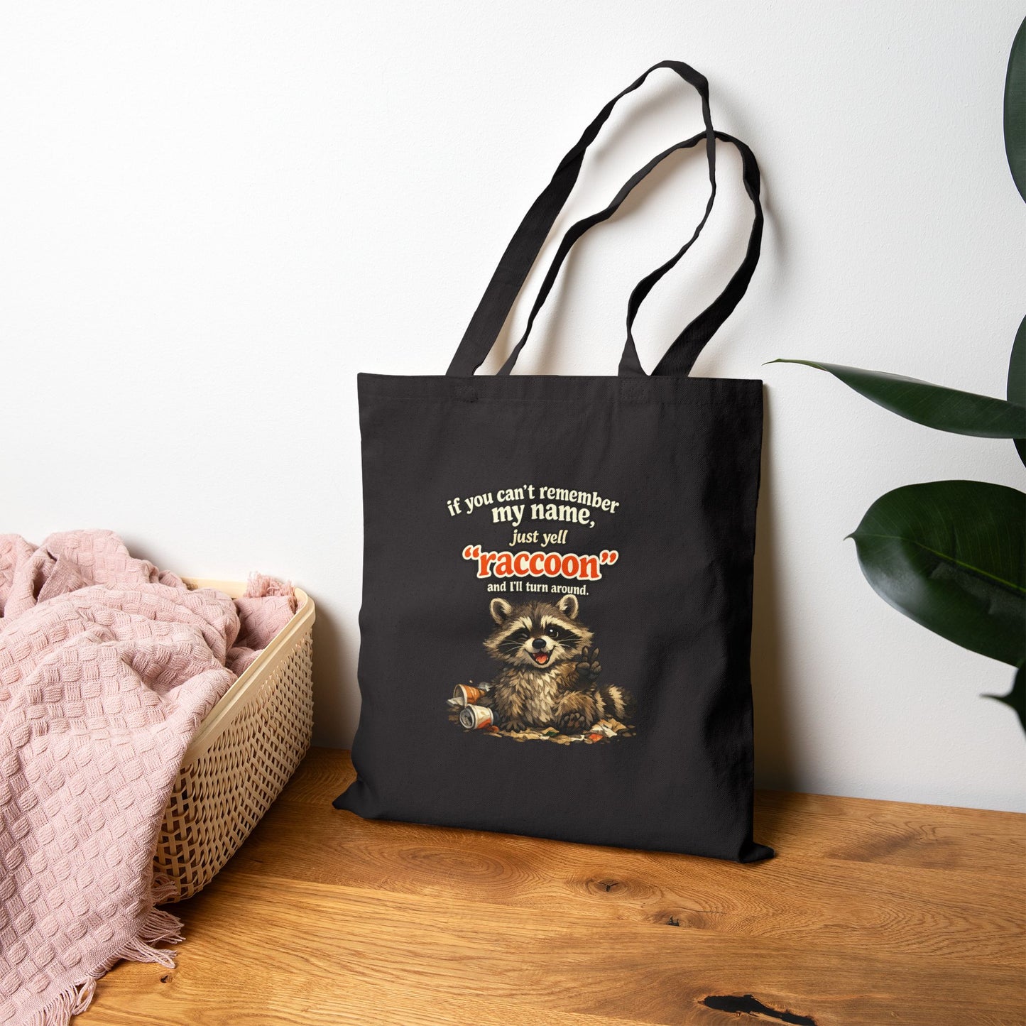 Yell Raccoon Canvas Tote Bag