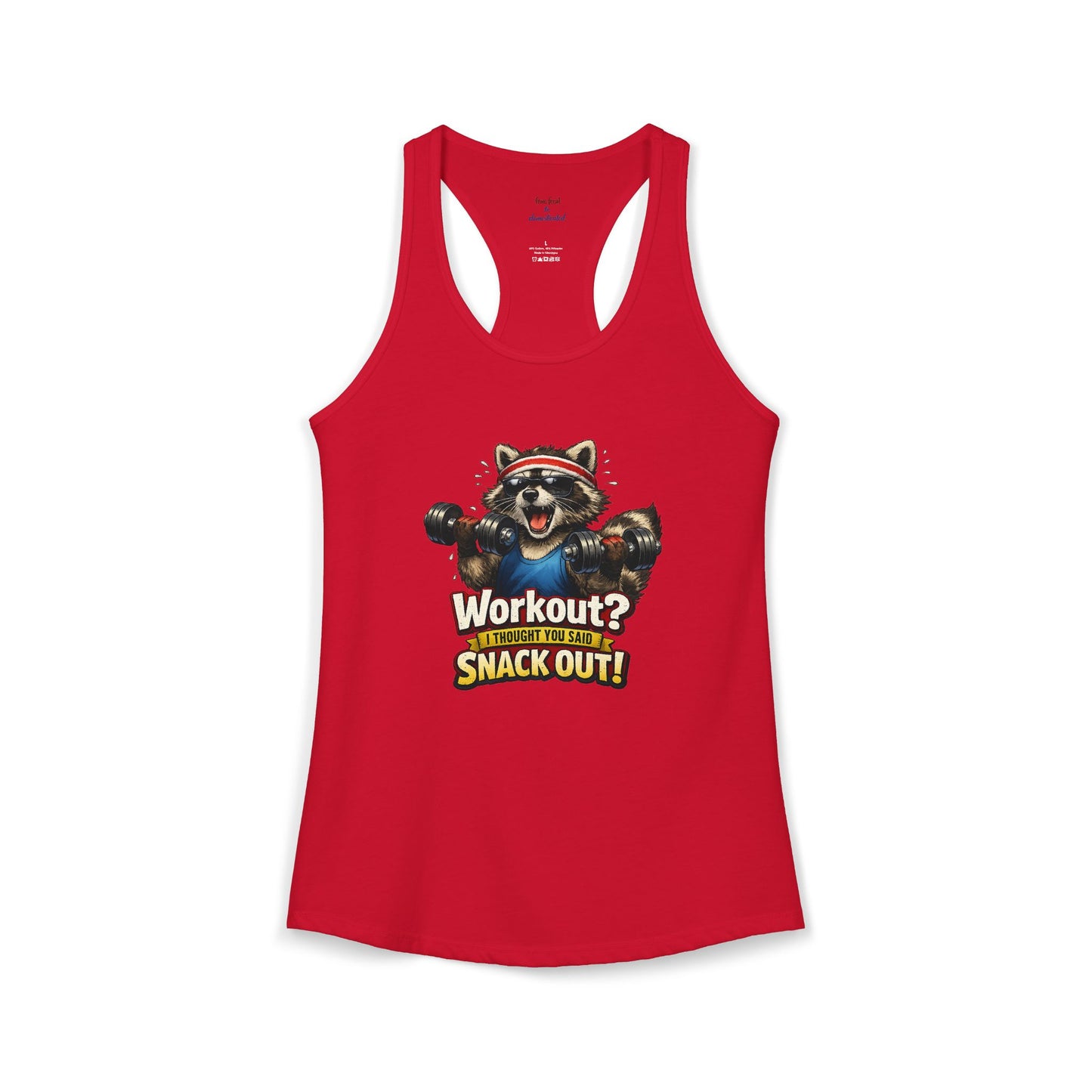 Snack Out Raccoon Racerback Tank