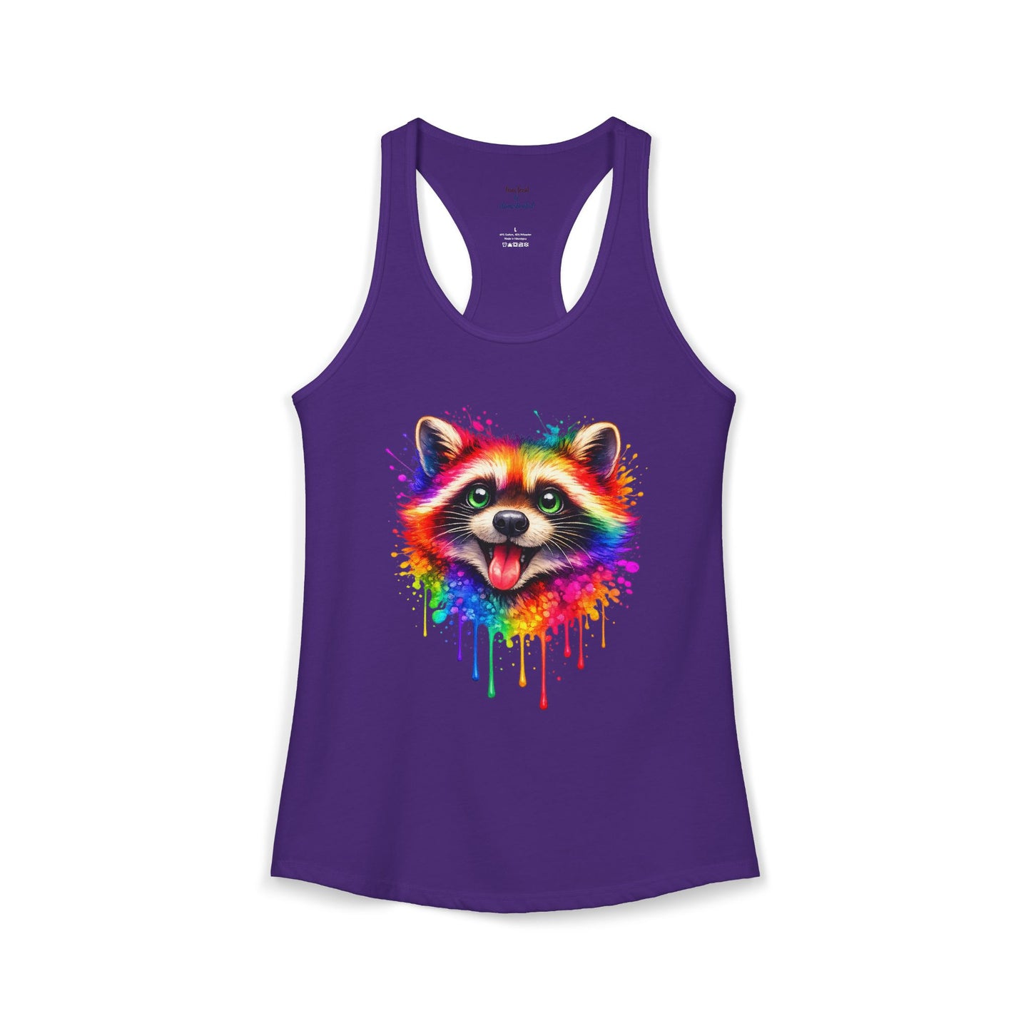 Watercolor Wildlife Raccoon Racerback Tank