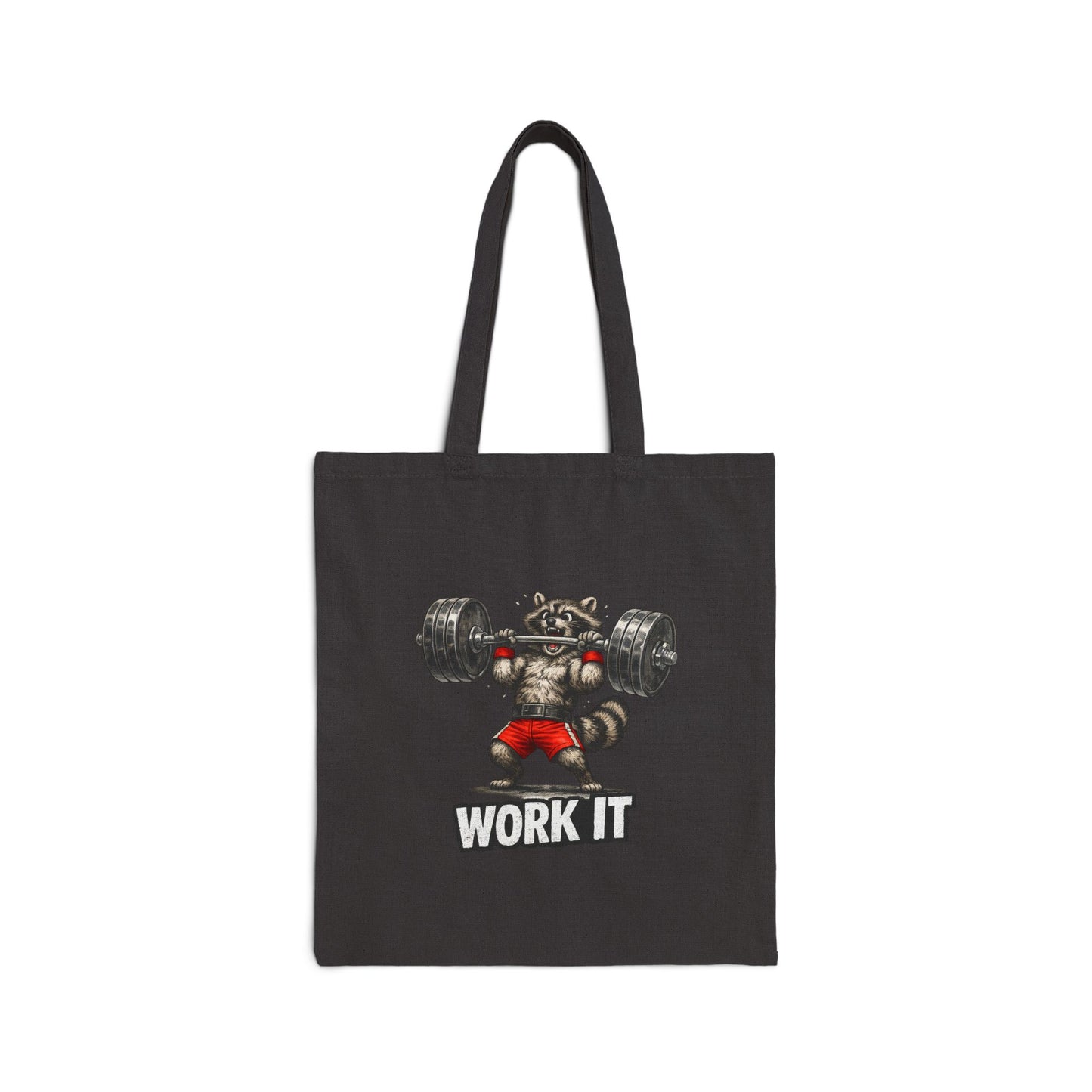 Work It Raccoon Canvas Tote Bag