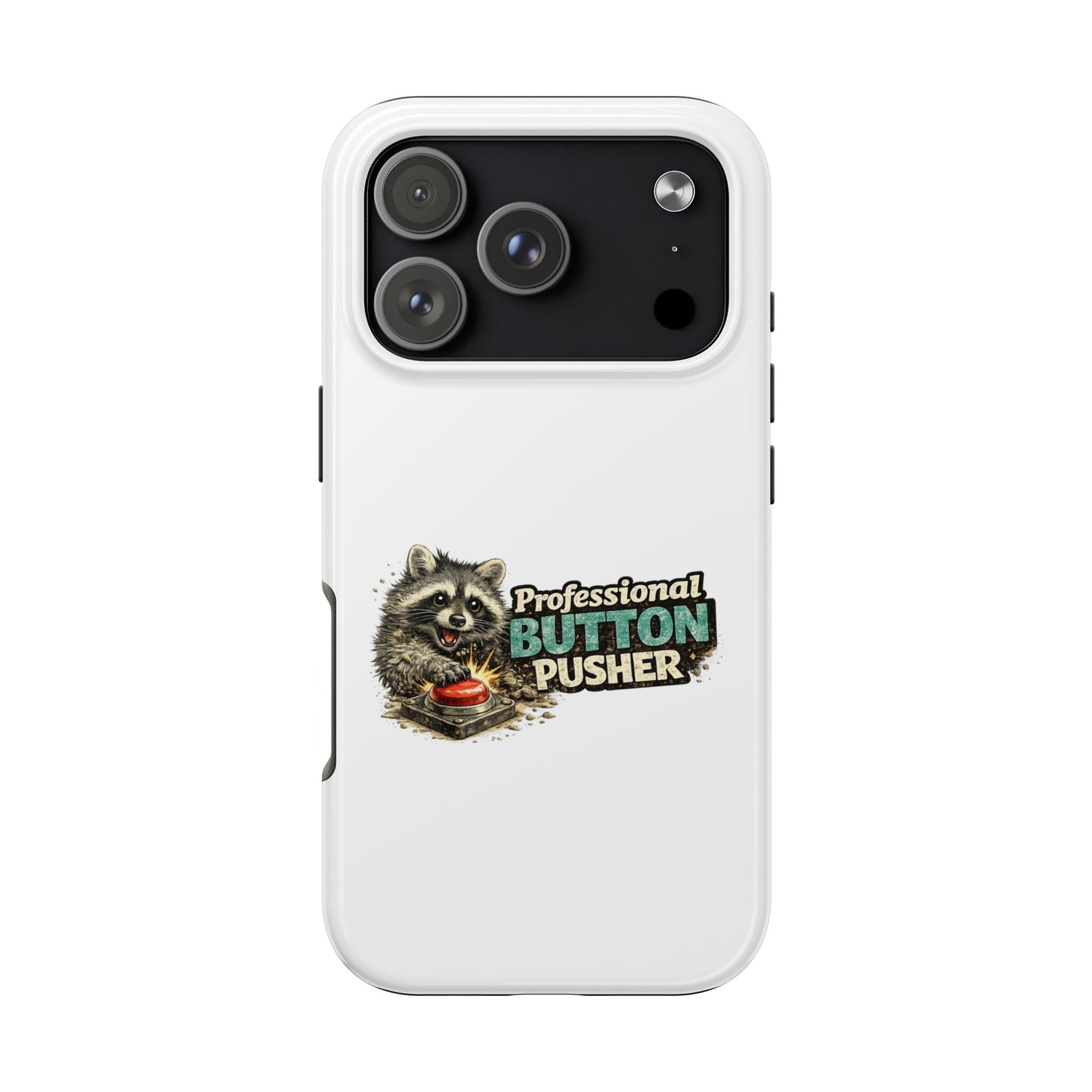 Button Pusher Raccoon Phone Case — Tough & Cute Protective Phone Cover