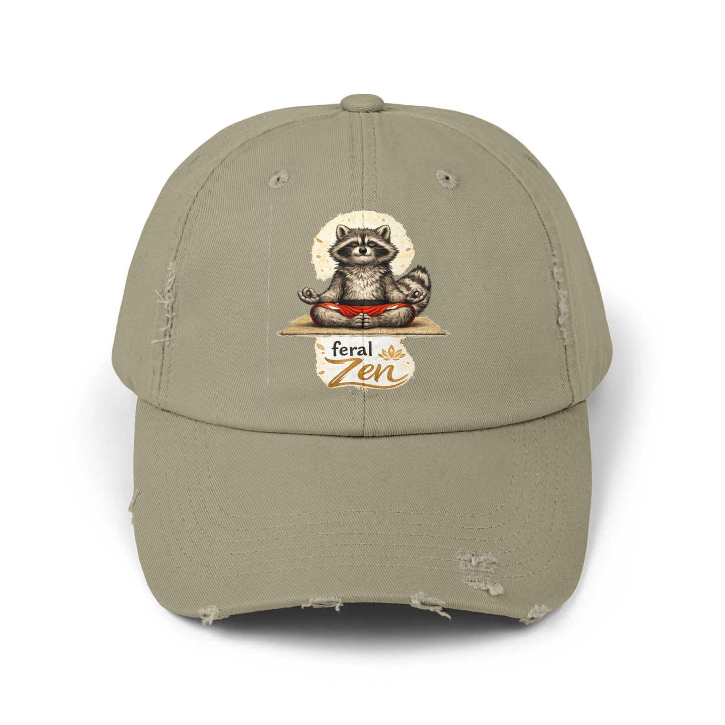 Feral Zen Distressed Cap — Raccoon Mom/Dad Funny Dad Hat