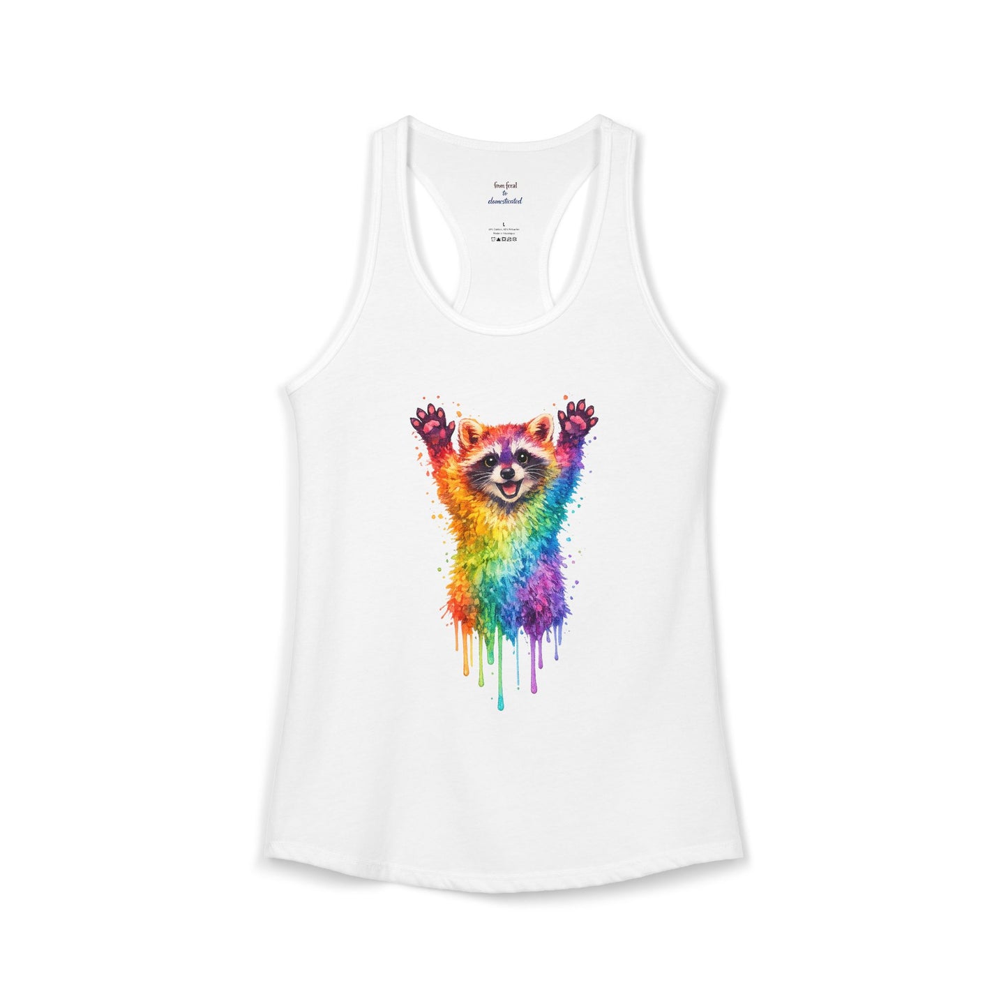 Watercolor Wildlife Raccoon Racerback Tank