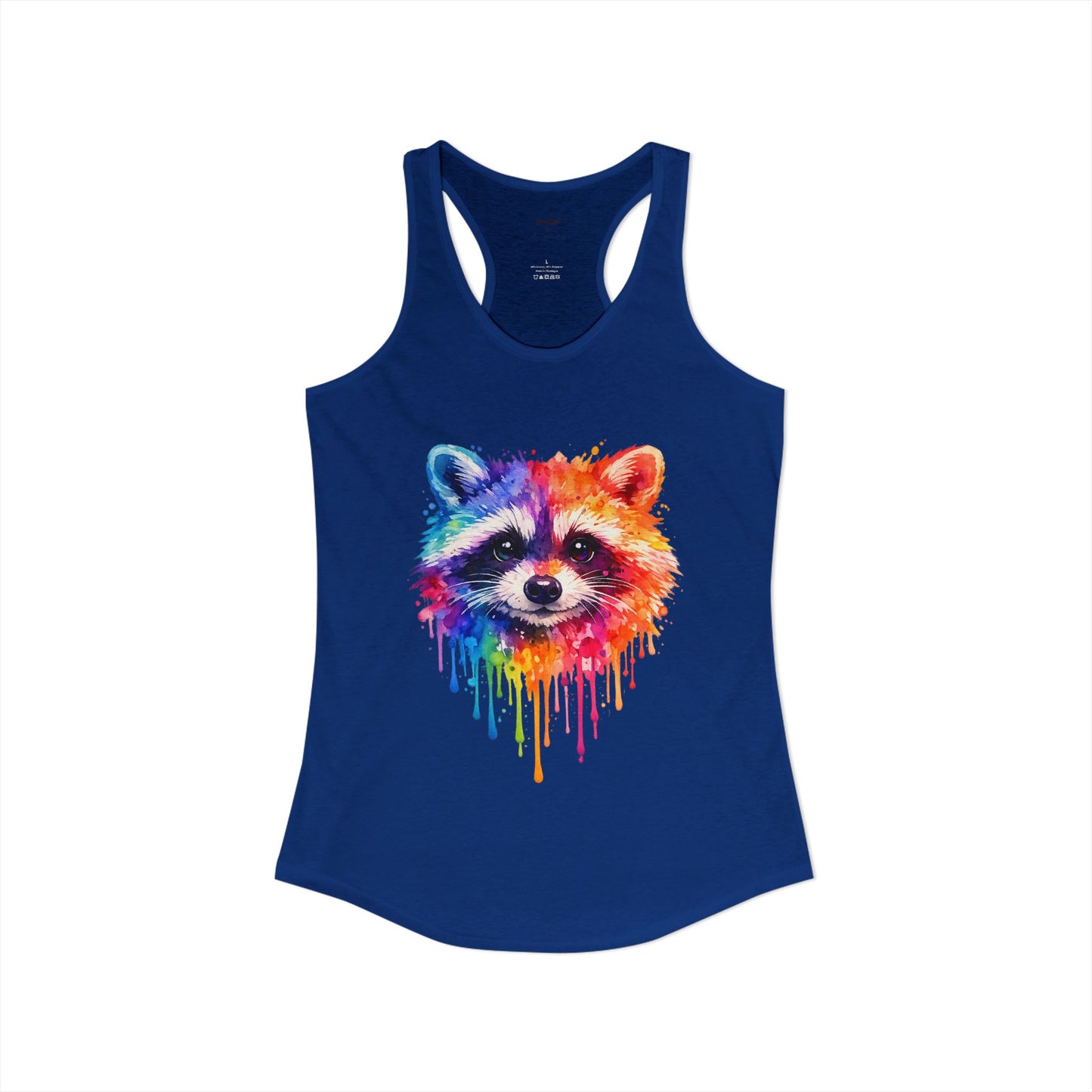 Watercolor Wildlife Raccoon Racerback Tank