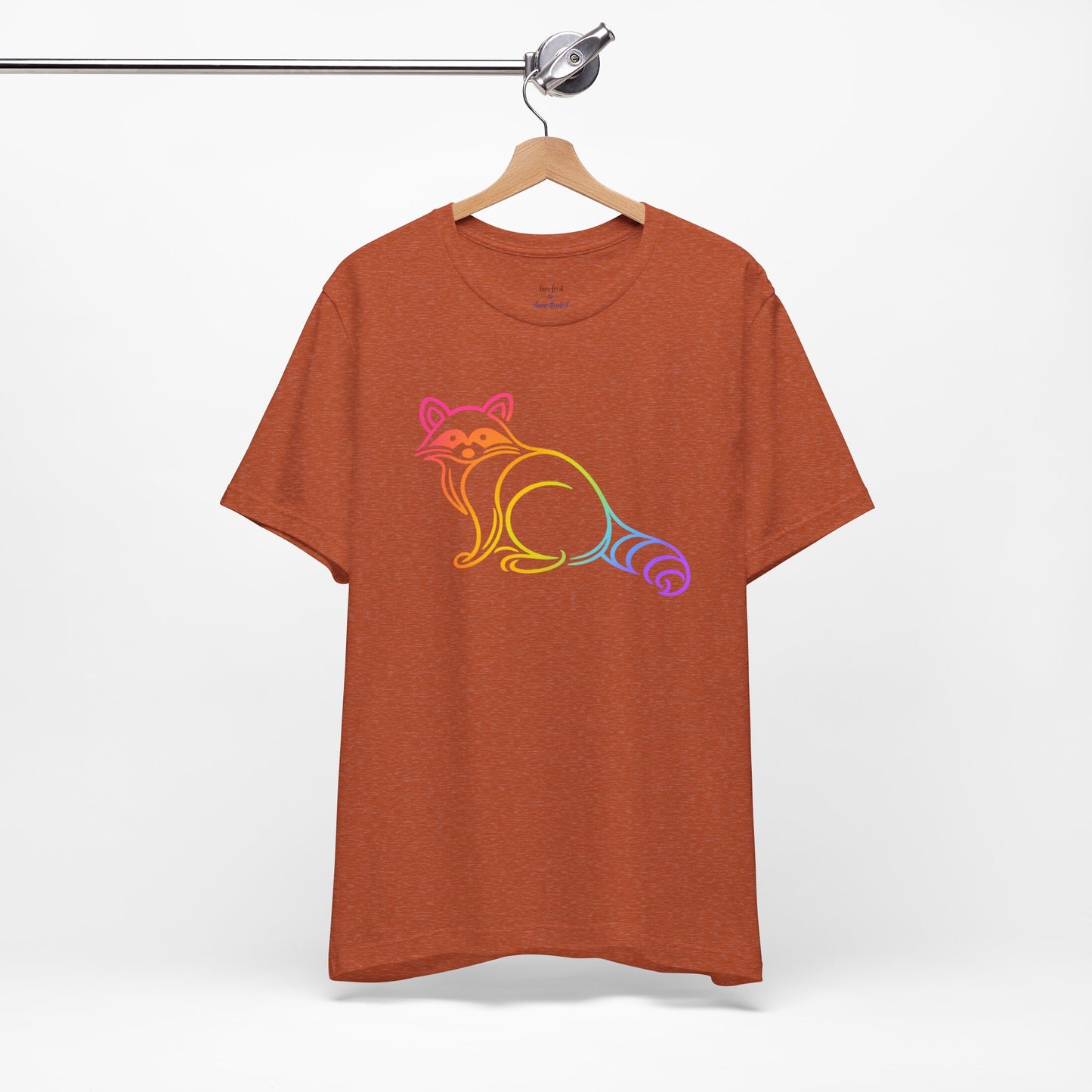 Rascal Raccoon Tee — Minimal Line Raccoon Scenic Graphic T-Shirt