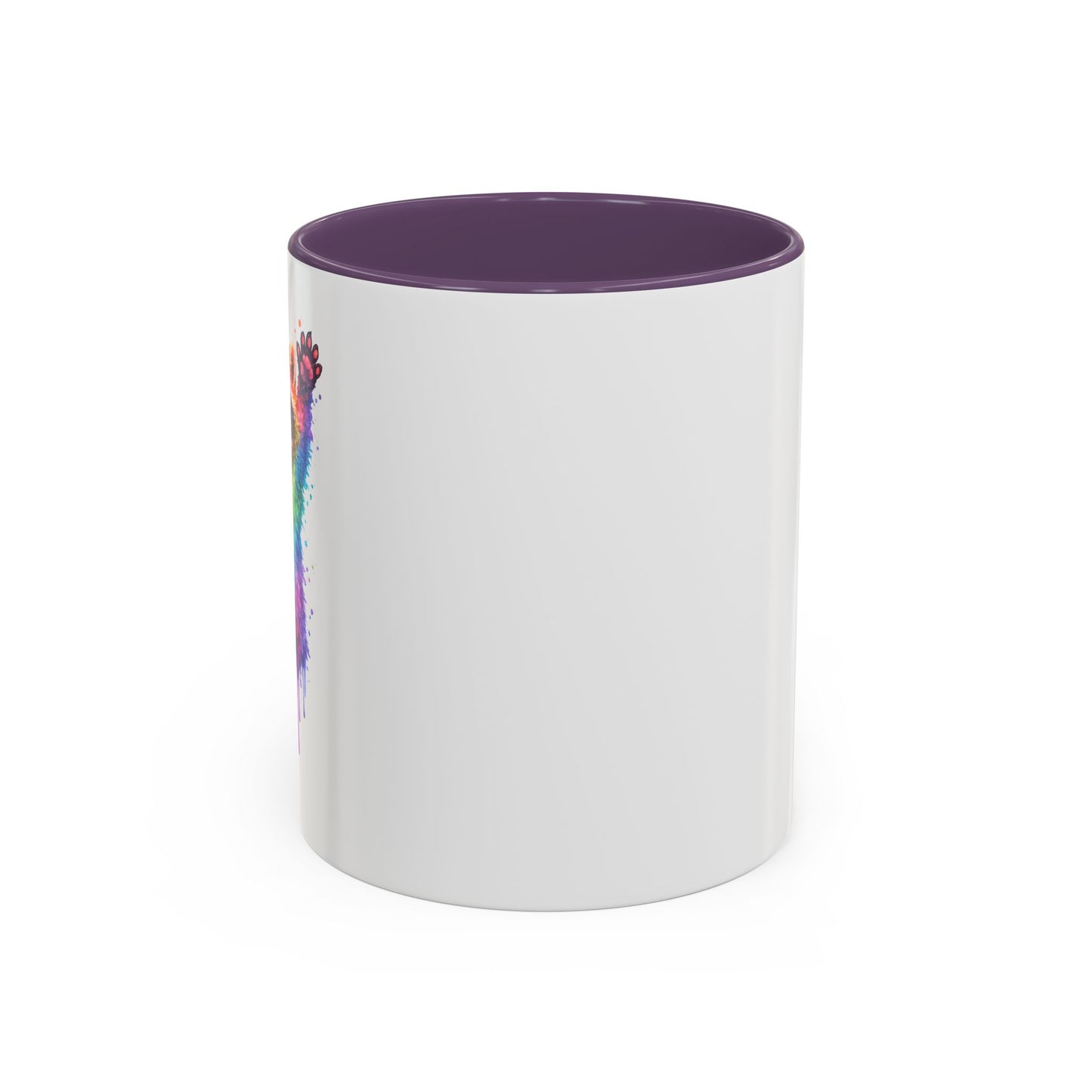 Cheerful Watercolor Raccoon Accent Coffee Mug