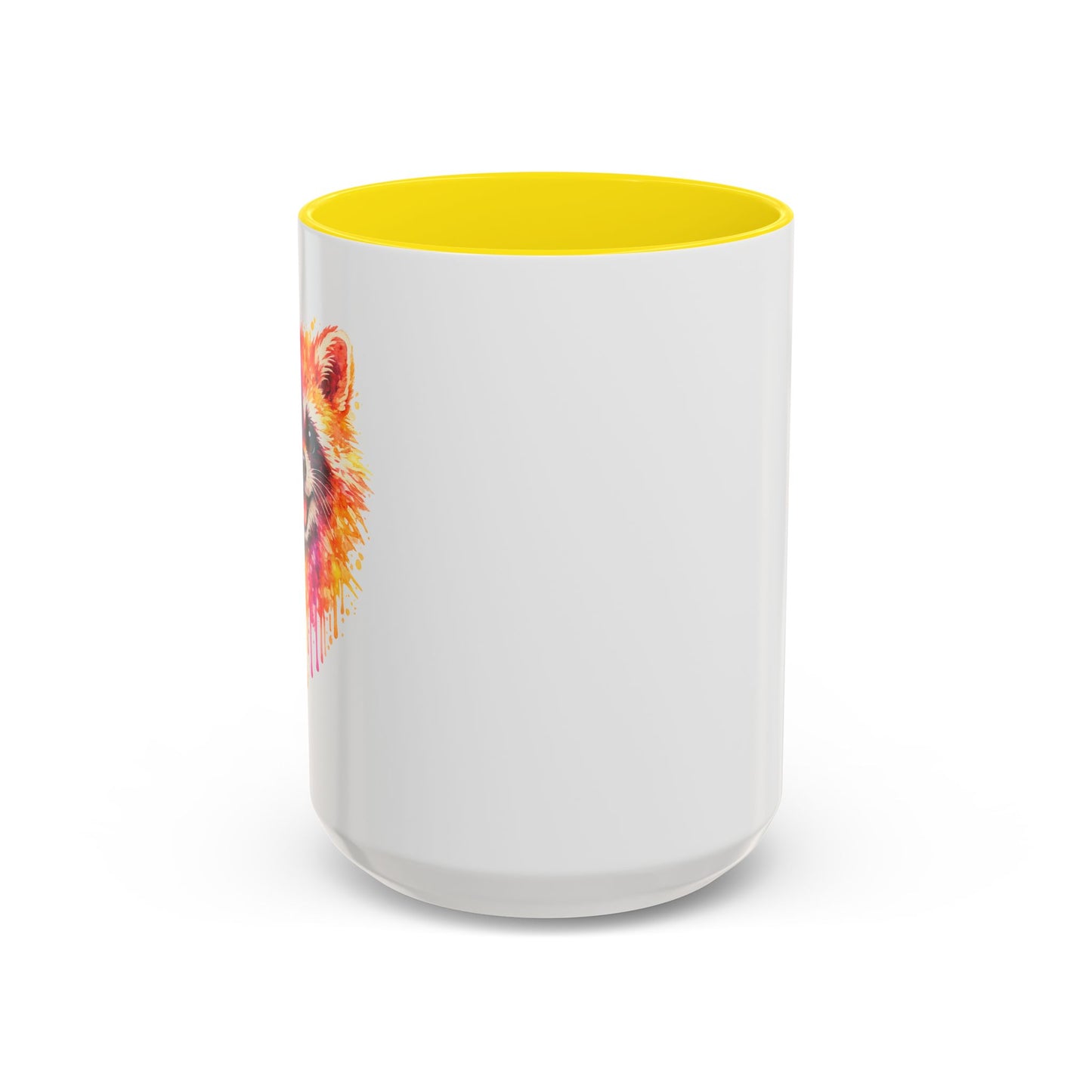 Cheerful Watercolor Raccoon Accent Coffee Mug