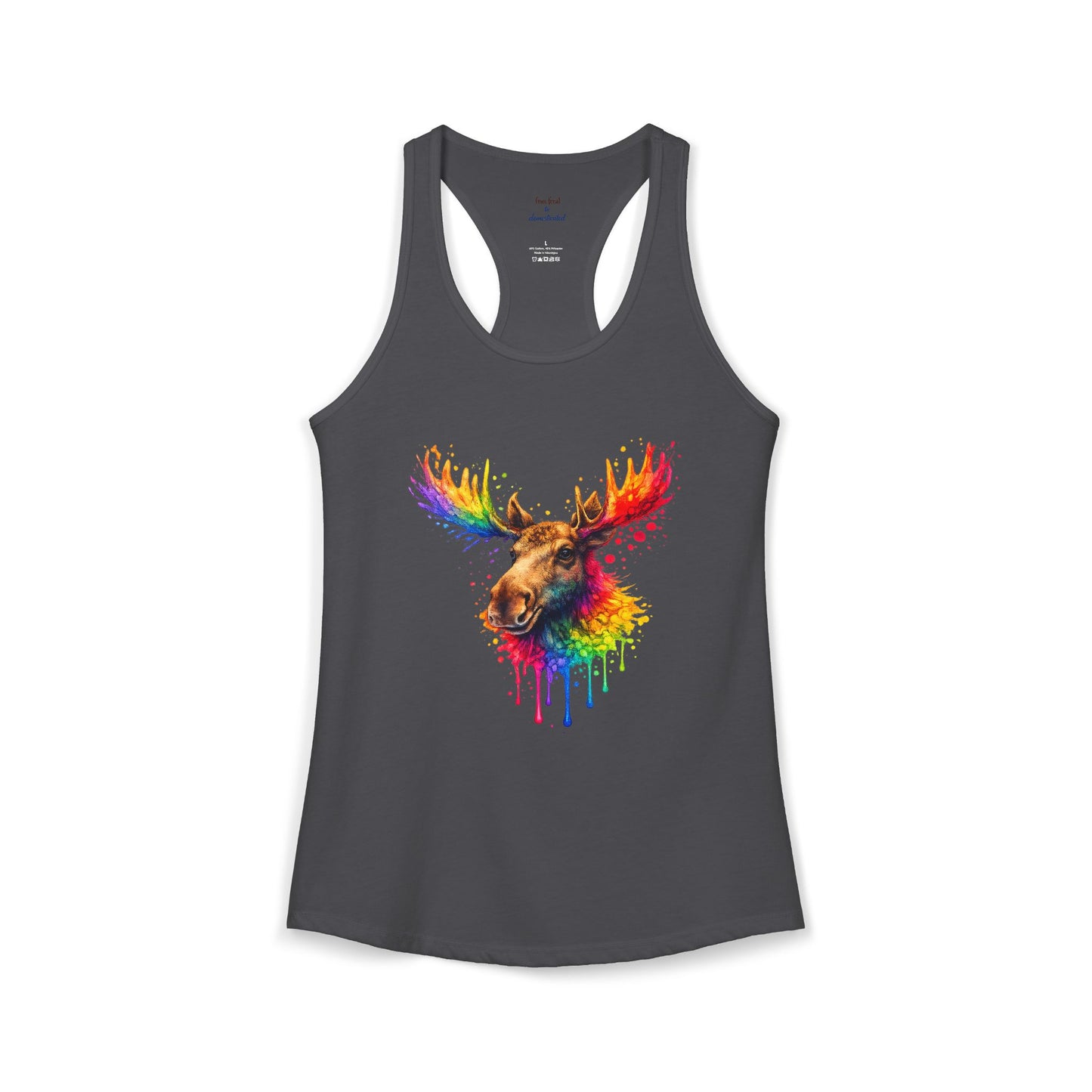 Watercolor Wildlife Moose Racerback Tank