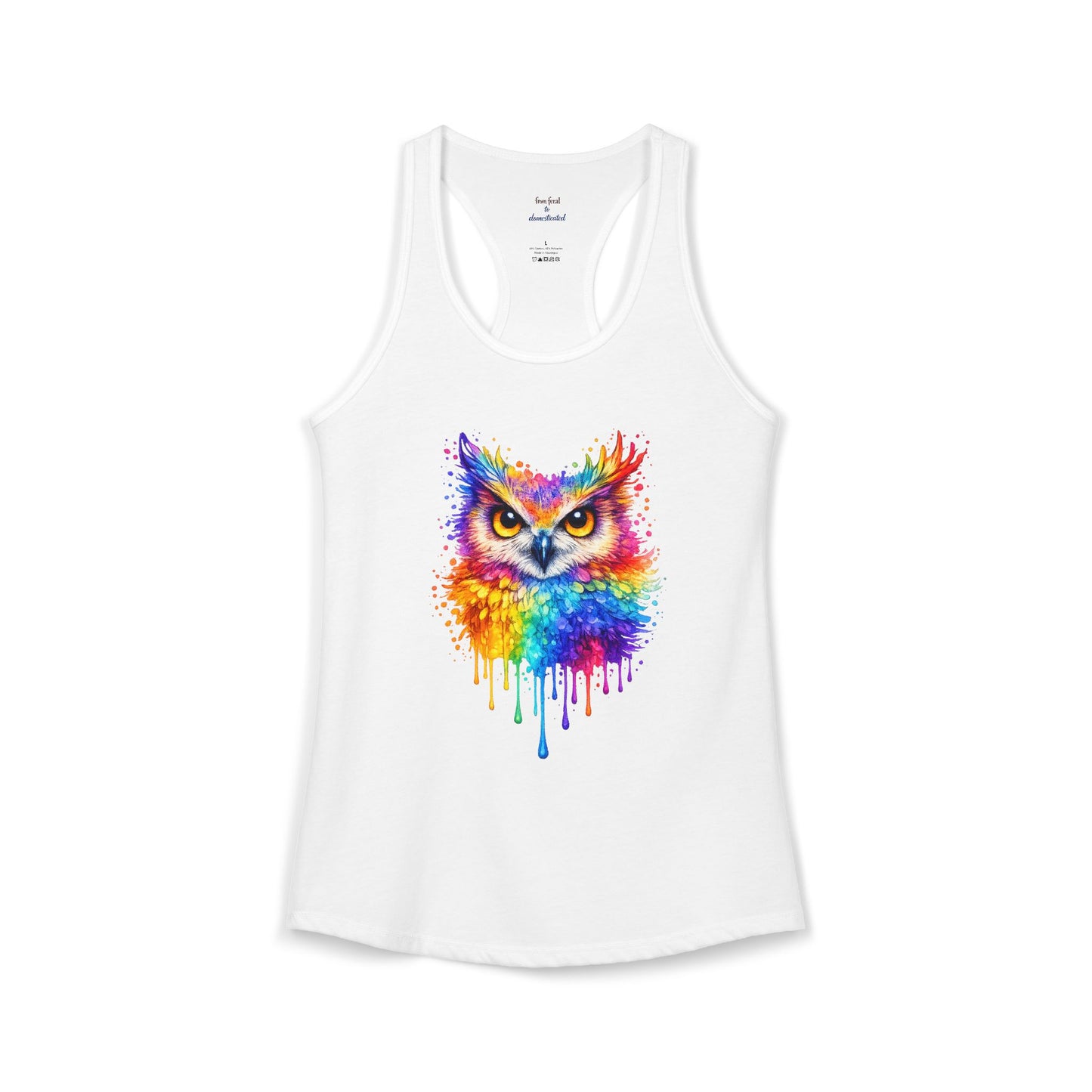 Watercolor Wildlife Owl Racerback Tank