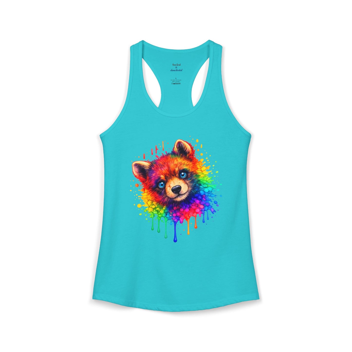 Watercolor Wildlife Bear Cub Racerback Tank