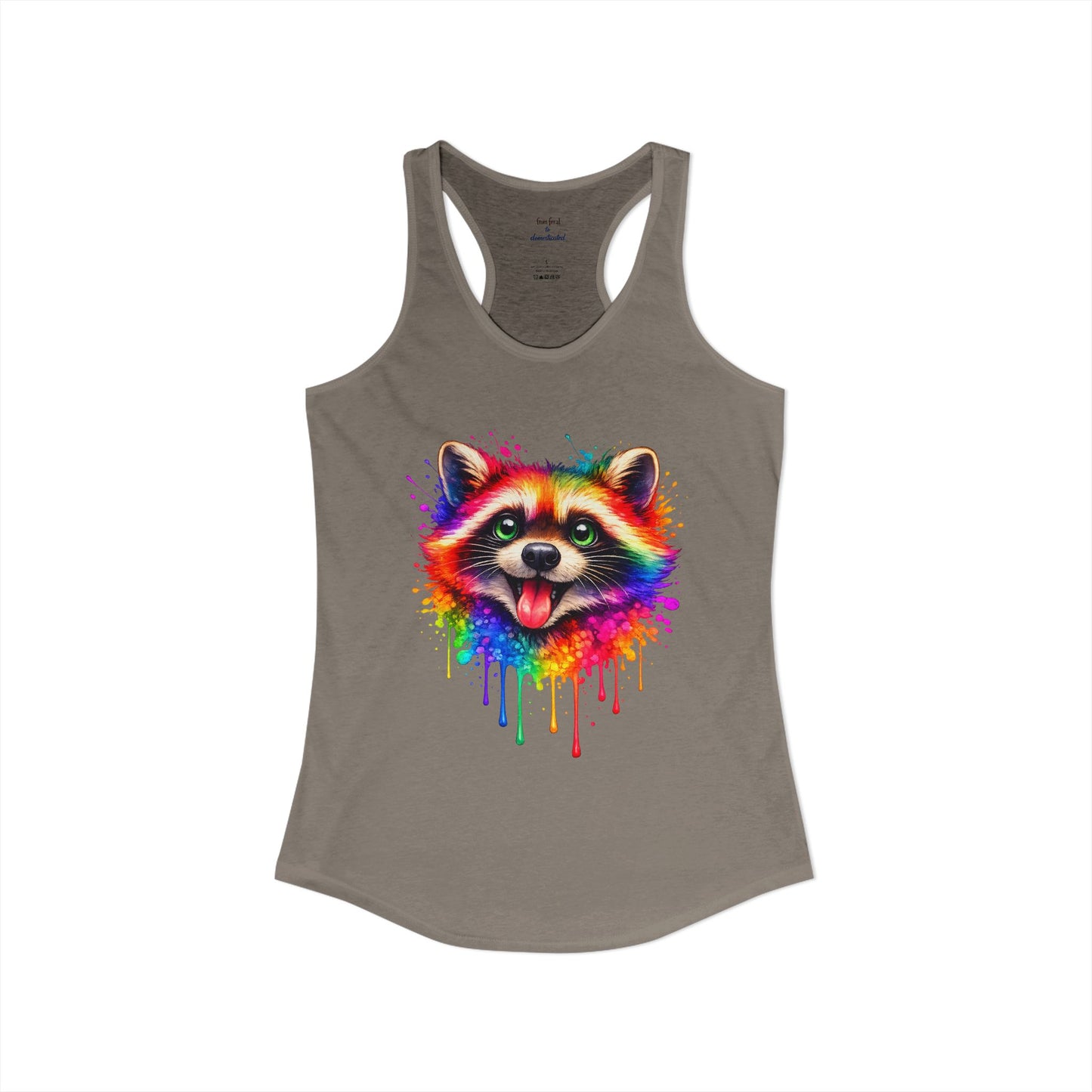 Watercolor Wildlife Raccoon Racerback Tank