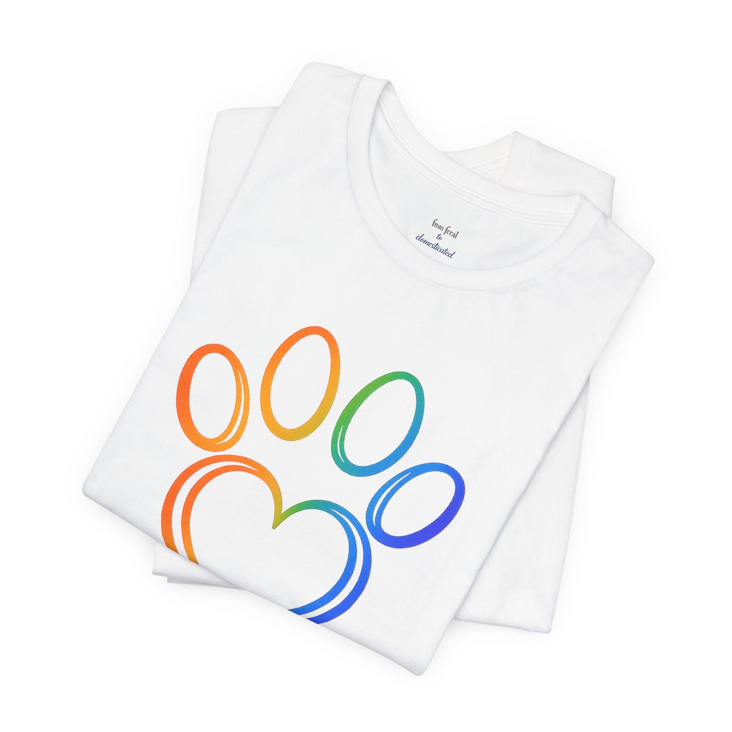 Heart/Paw Colorful Line-Work T-Shirt