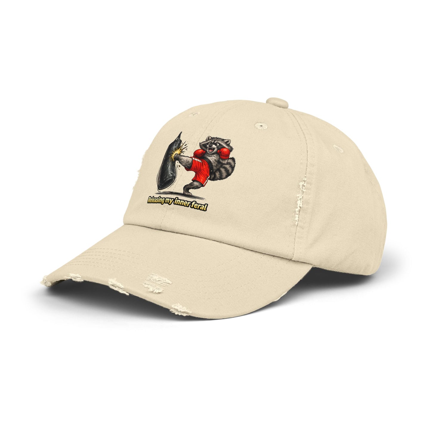 Inner Feral Distressed Cap — Raccoon Mom/Dad Funny Dad Hat