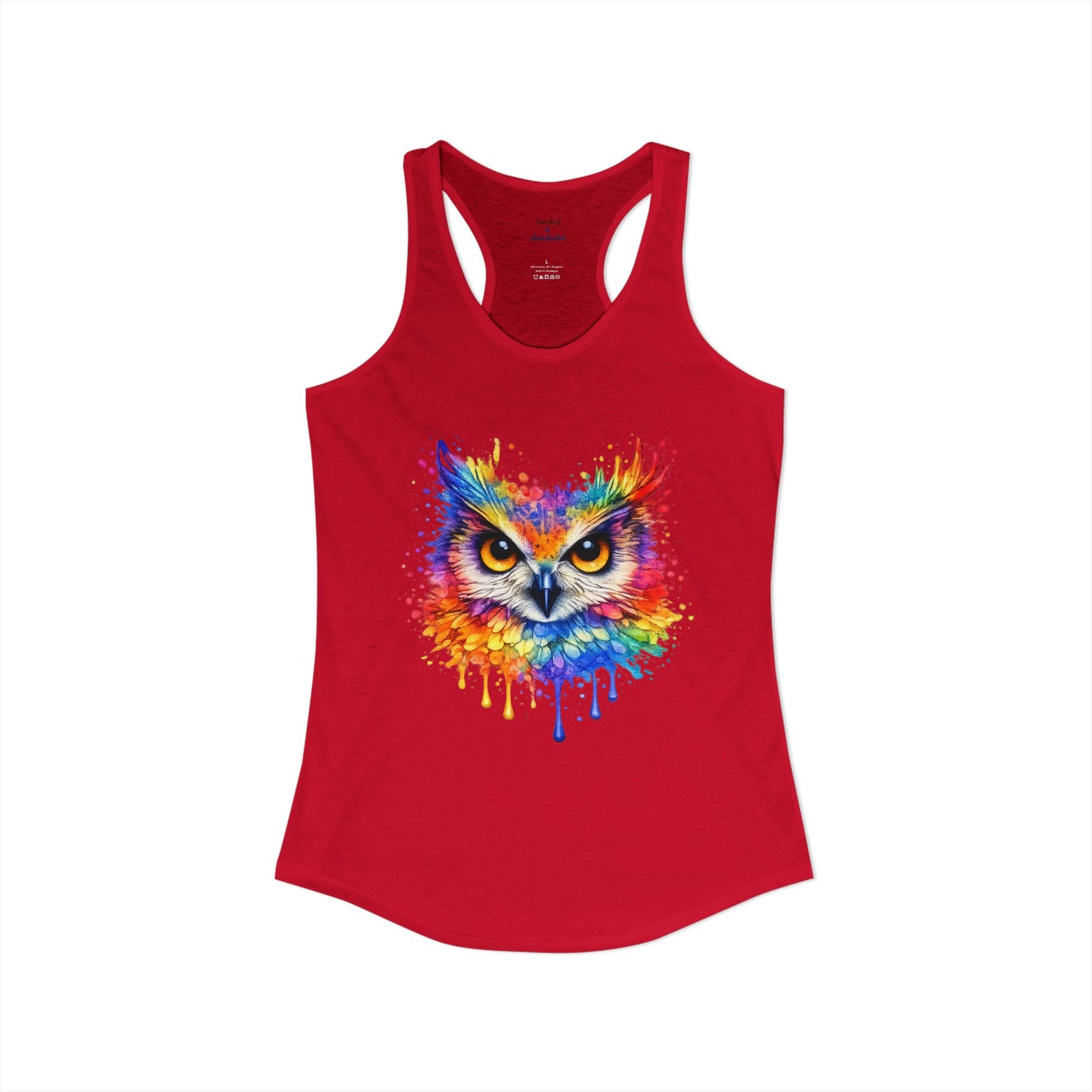 Watercolor Wildlife Owl Racerback Tank