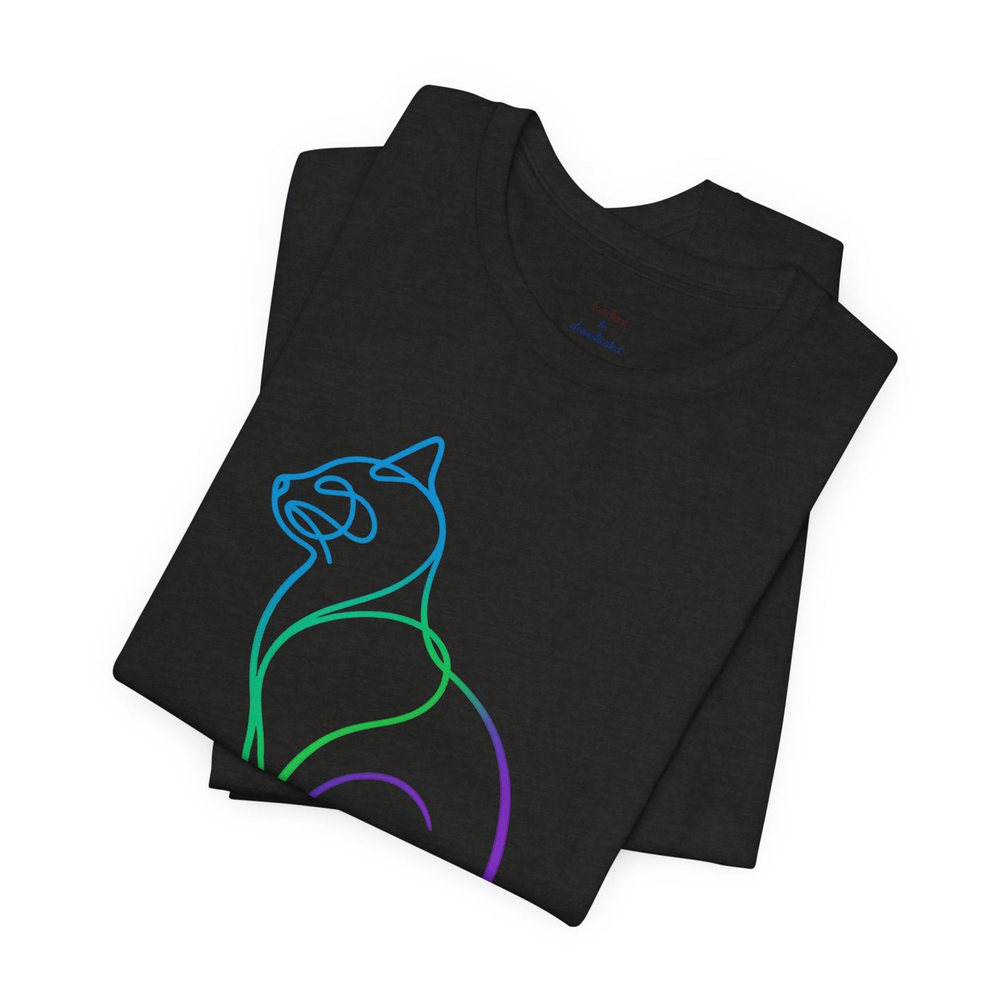 Colorful Line | Work Sitting Cat T-Shirt
