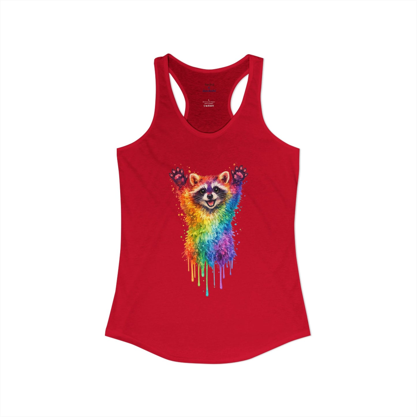 Watercolor Wildlife Raccoon Racerback Tank