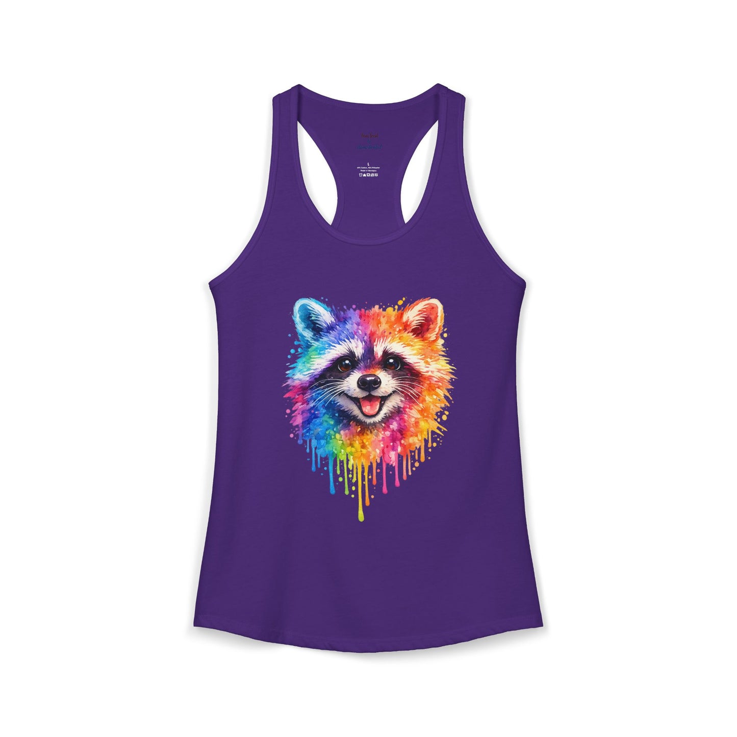 Watercolor Wildlife Raccoon Racerback Tank