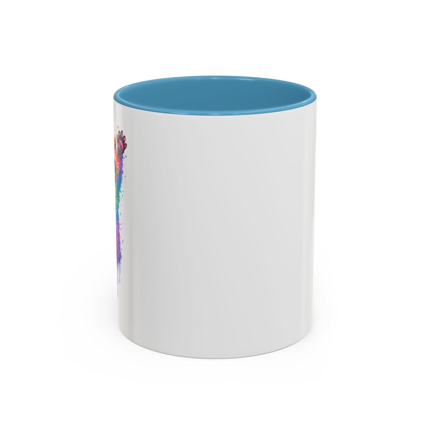 Cheerful Watercolor Raccoon Accent Coffee Mug