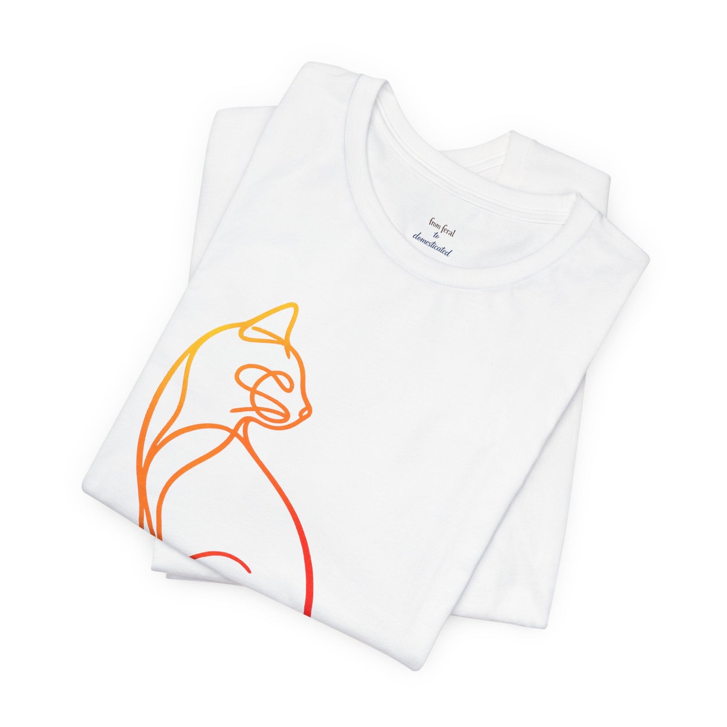 Colorful Line-Work Sitting Cat T-Shirt
