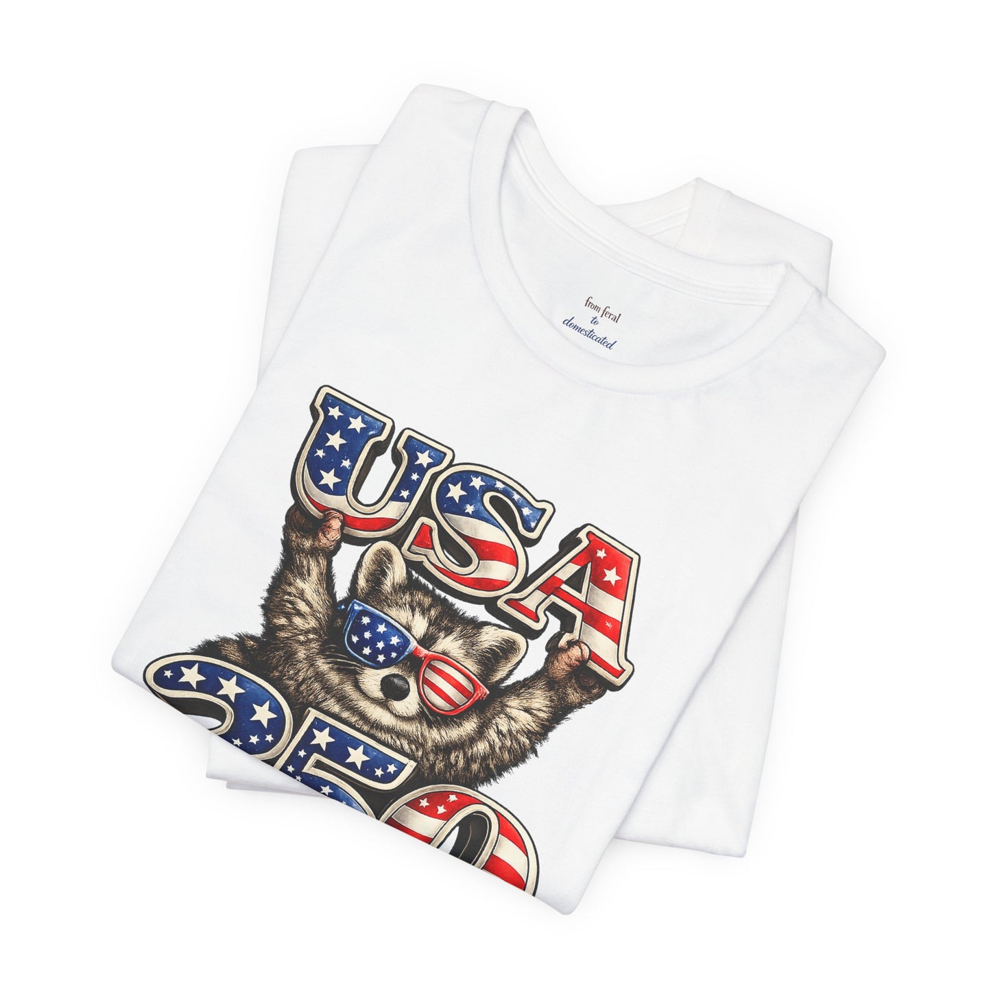 Patriot Raccoon 250th Anniversary T-Shirt — 4th of July Fireworks Flag Tee
