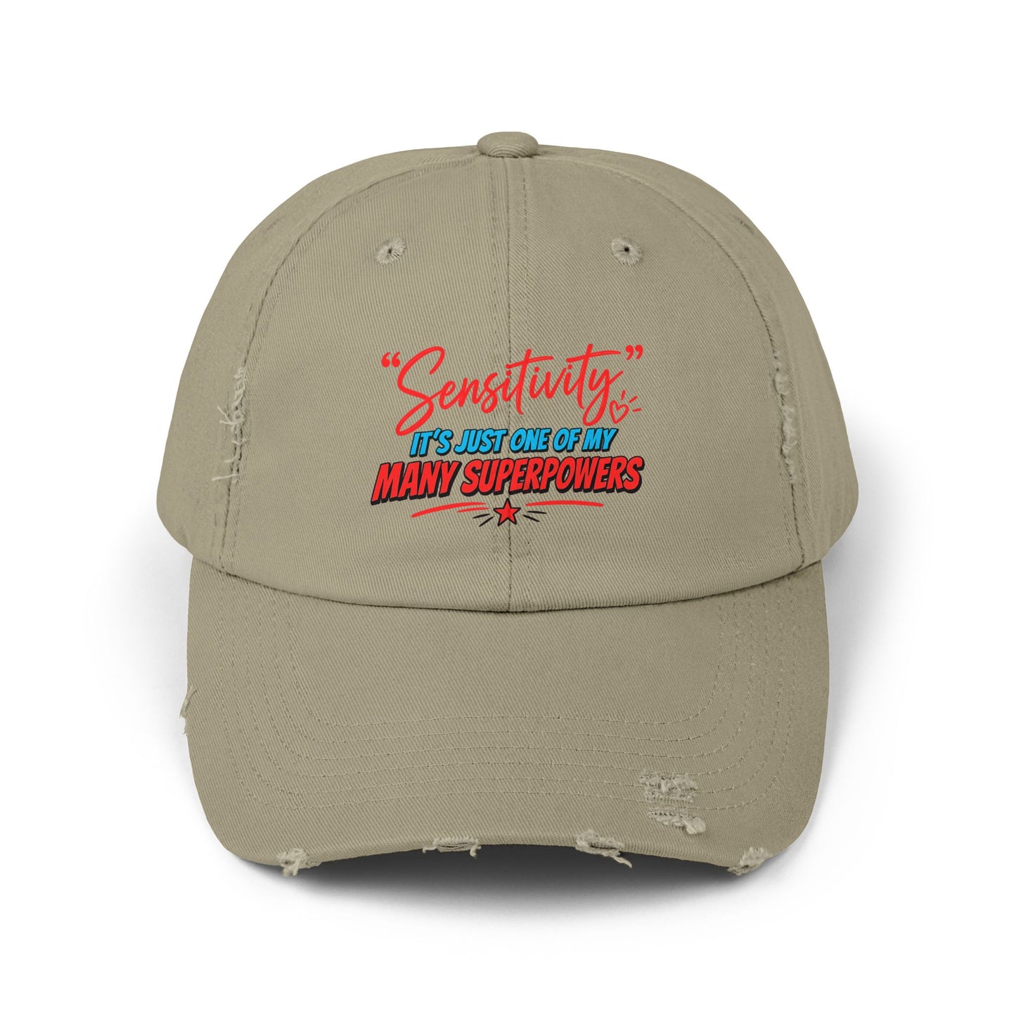 "Sensitivity" Distressed Cap —  Funny Truth Hat