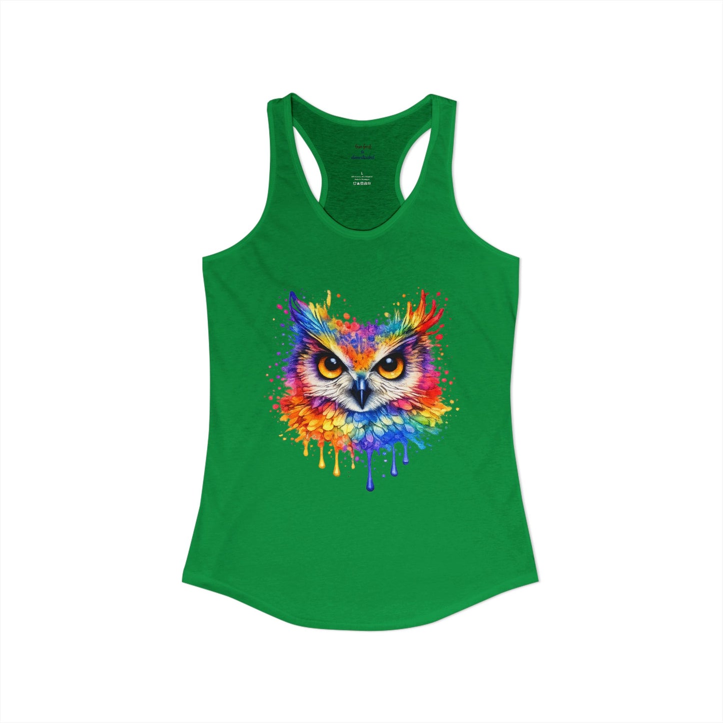 Watercolor Wildlife Owl Racerback Tank
