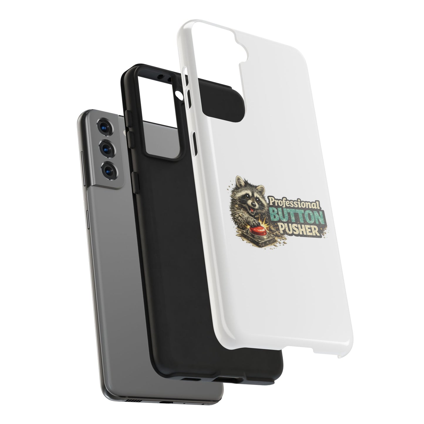 Button Pusher Raccoon Phone Case — Tough & Cute Protective Phone Cover