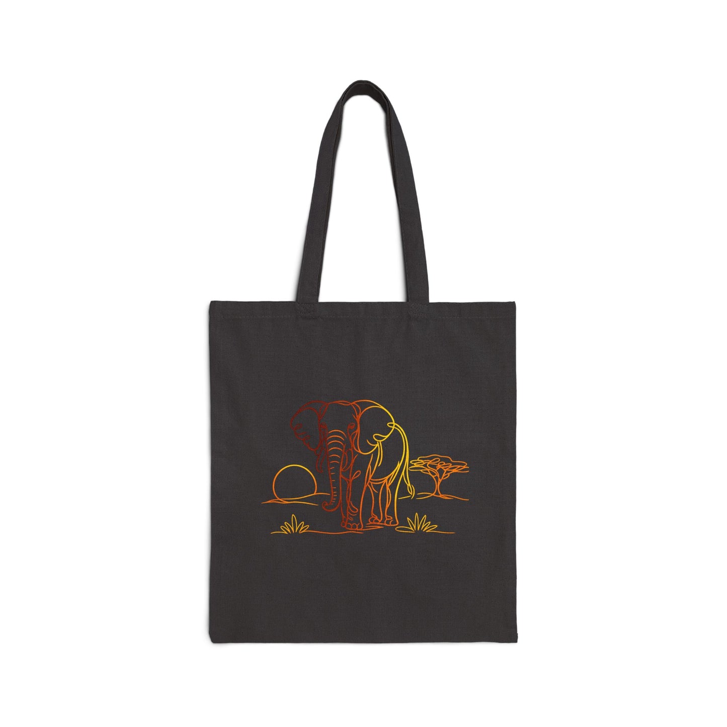 Elephant Safari Sketch Cotton Tote — Eco Canvas Bag