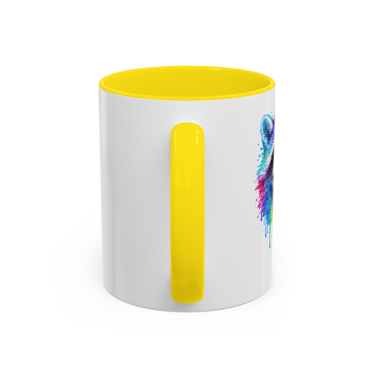 Cheerful Watercolor Raccoon Accent Coffee Mug