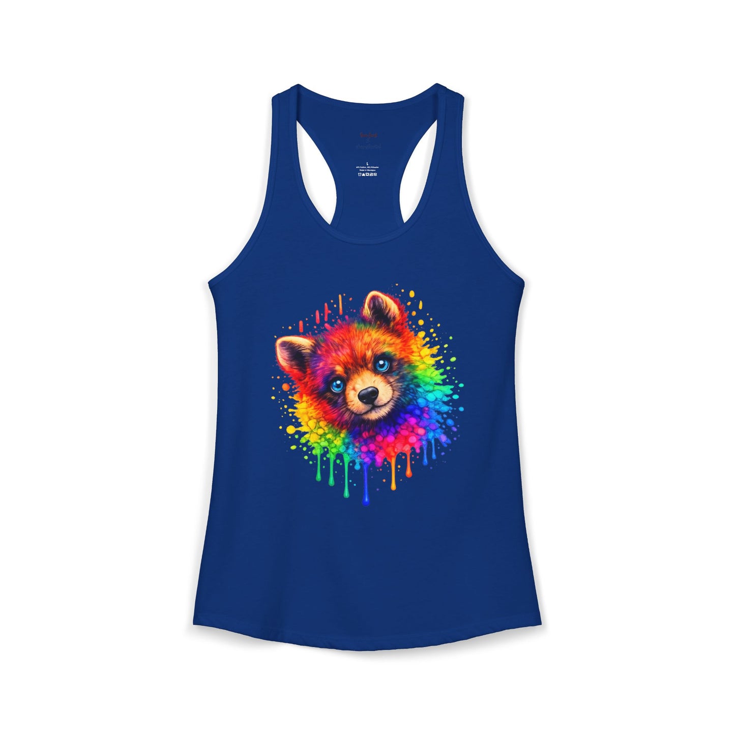 Watercolor Wildlife Bear Cub Racerback Tank