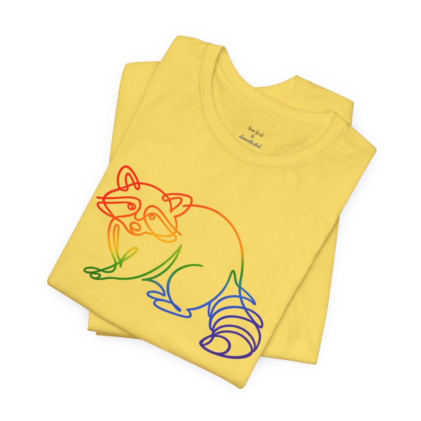 Raccoon Tee — Minimal Line Raccoon Scenic Graphic T-Shirt