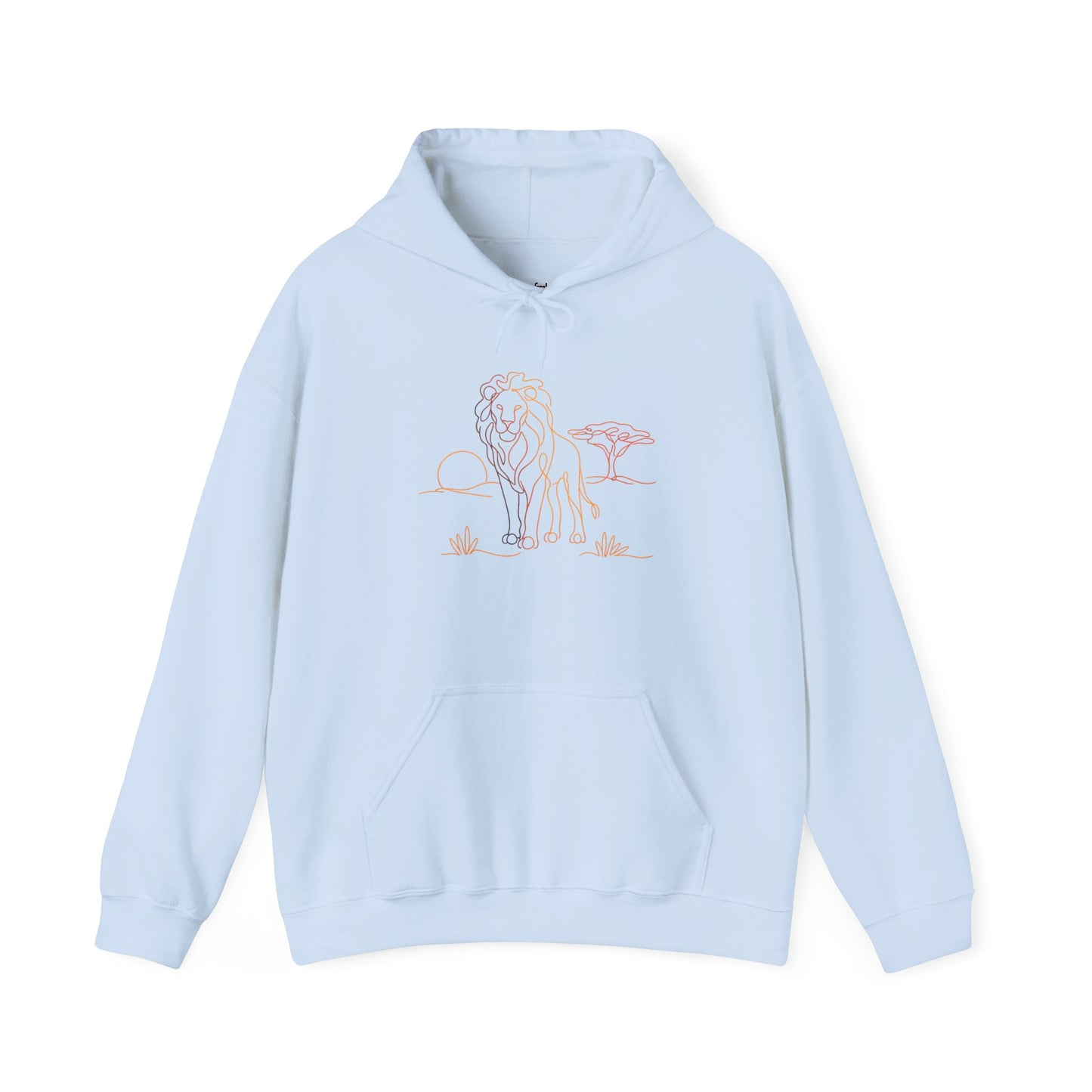 Lion Line Art Hoodie — Minimal Safari Sweatshirt