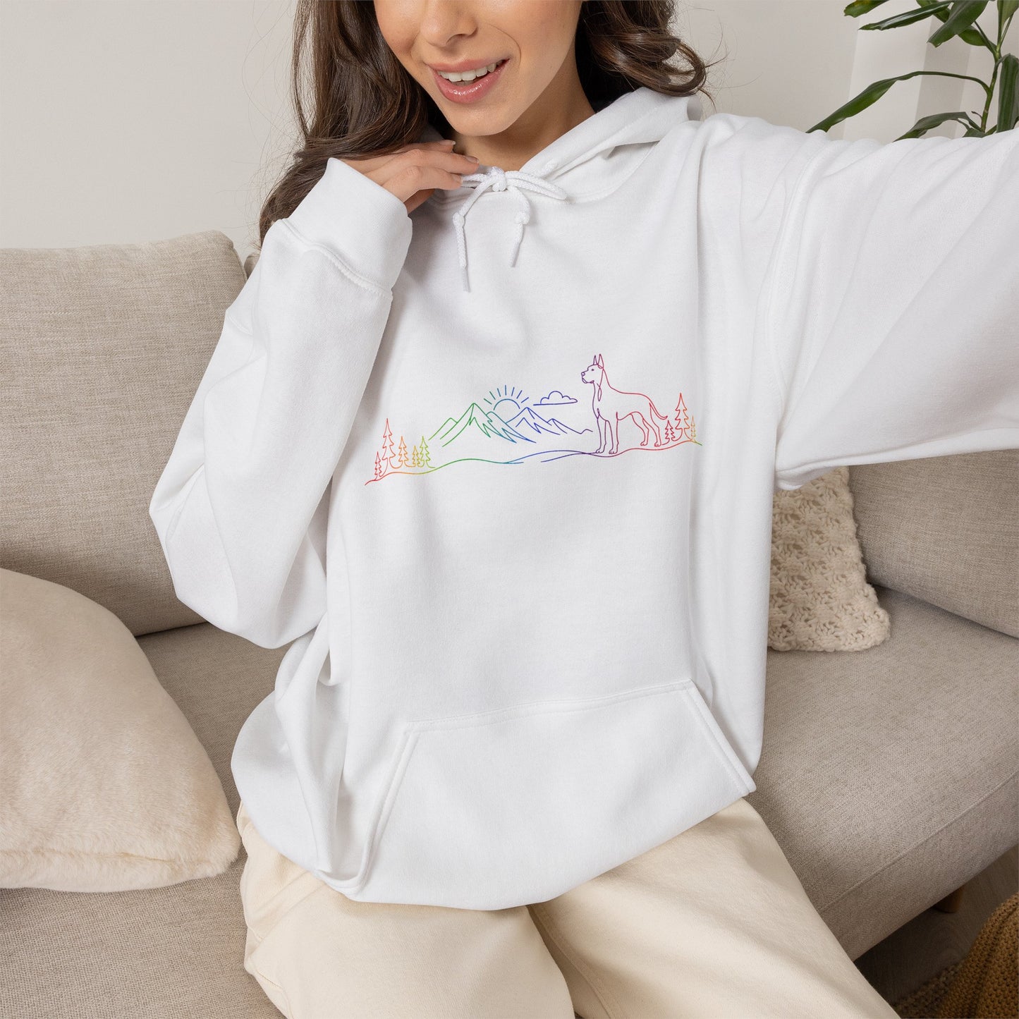Great Dane, cropped ears, Hoodie