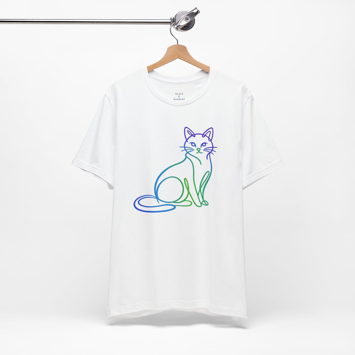 Colorful Line-Work Sitting Cat T-Shirt
