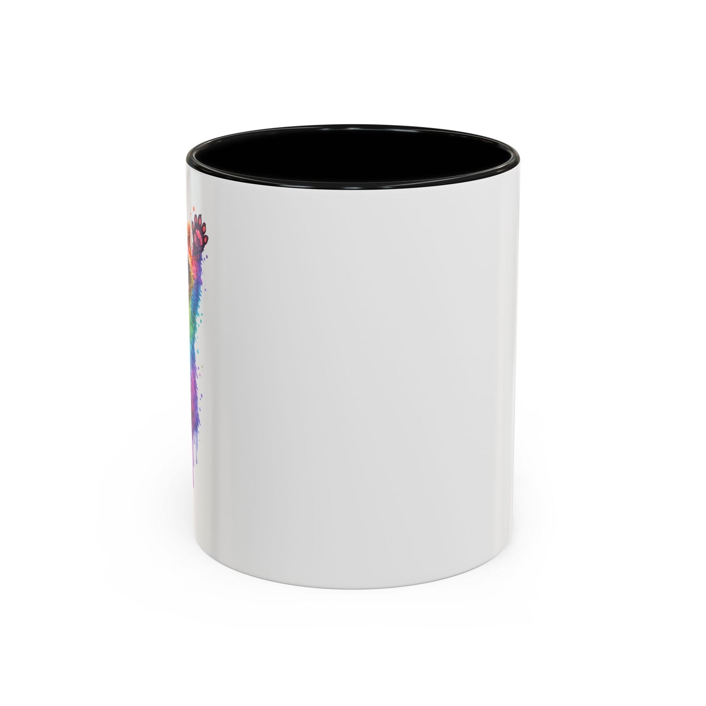 Cheerful Watercolor Raccoon Accent Coffee Mug