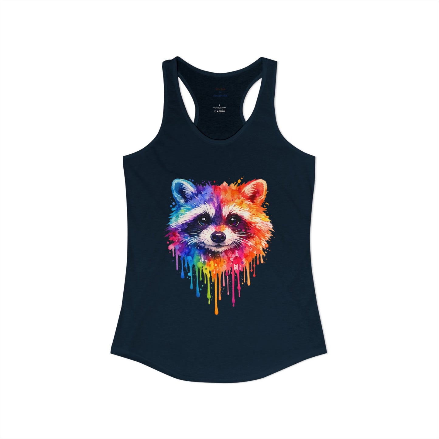 Watercolor Wildlife Raccoon Racerback Tank