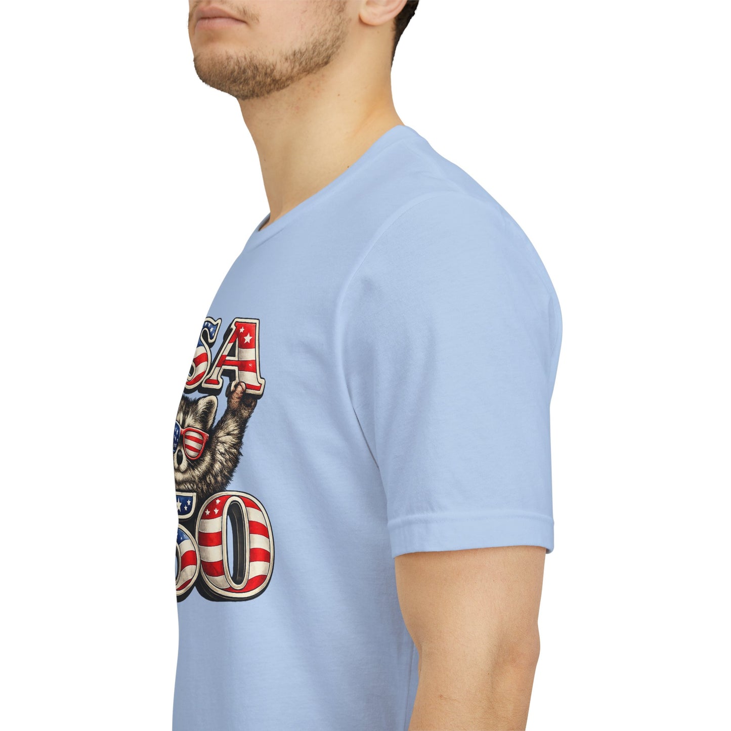 Patriot Raccoon 250th Anniversary T-Shirt — 4th of July Fireworks Flag Tee