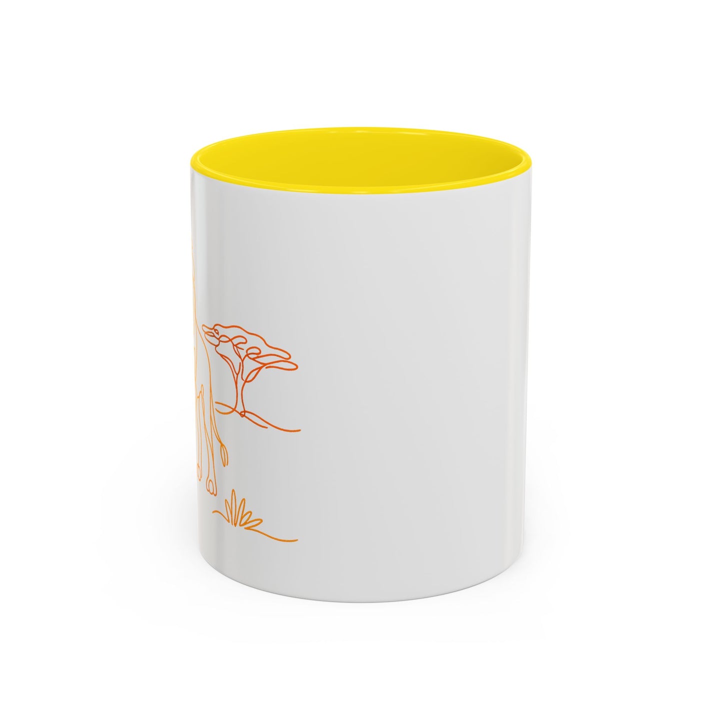 Safari Sunrise Coffee Mug — Minimal Line Lion Design (11/15oz)