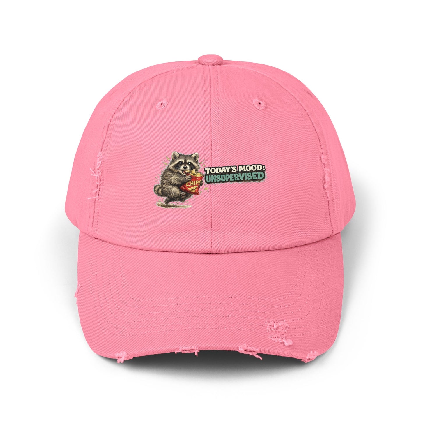 Today's Mood Distressed Cap — Raccoon Mom/Dad Funny Dad Hat