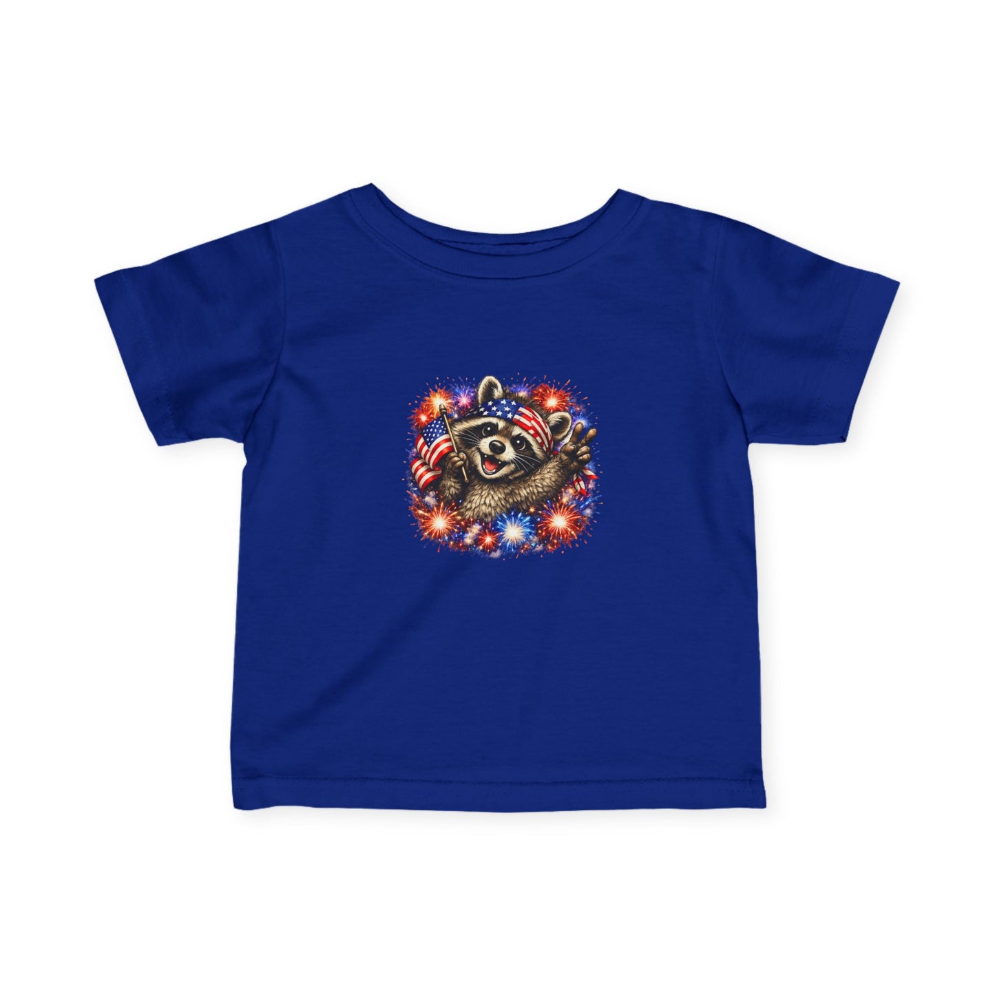 Infant Tee — Adorable 4th of July Raccoon —  Baby Shirt