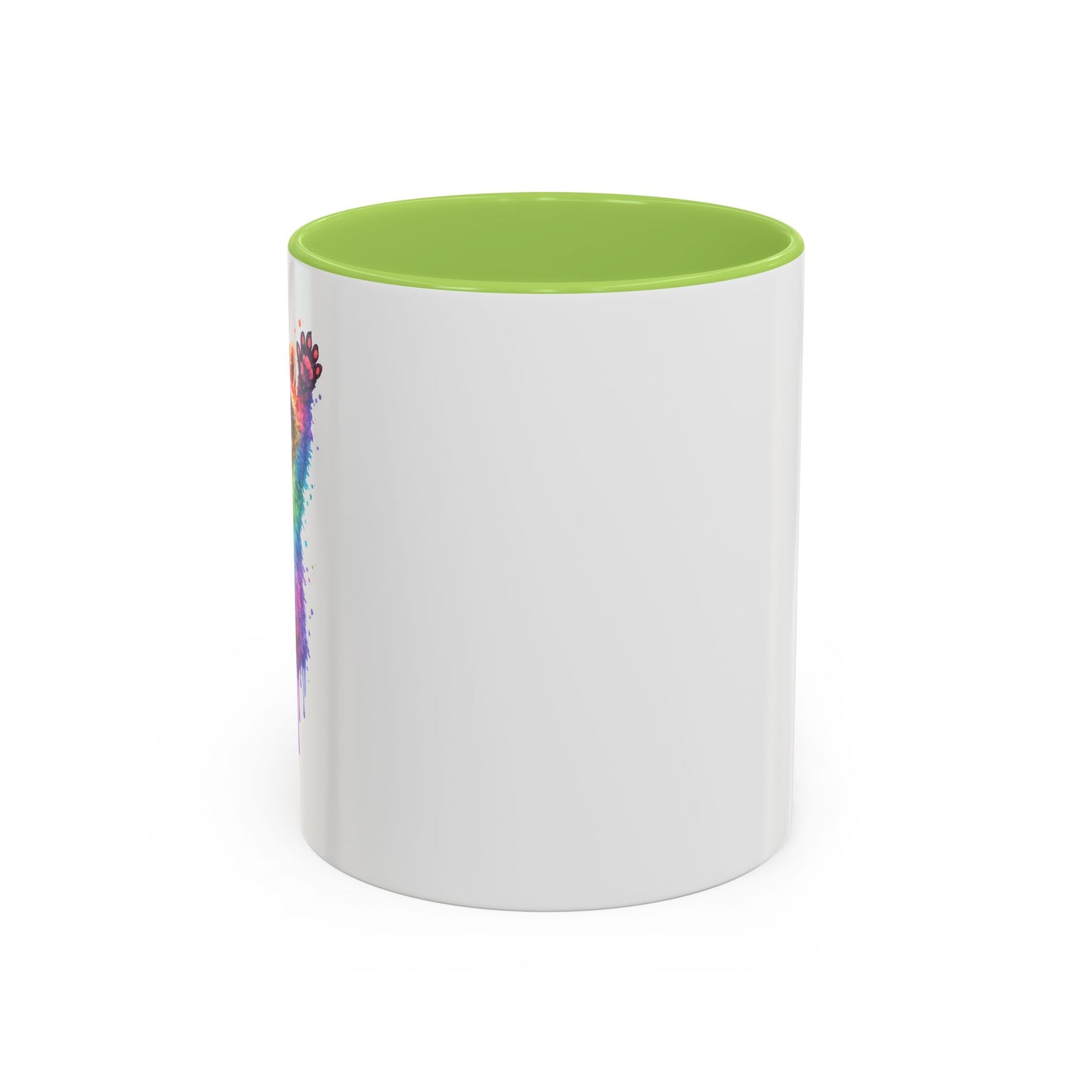 Cheerful Watercolor Raccoon Accent Coffee Mug